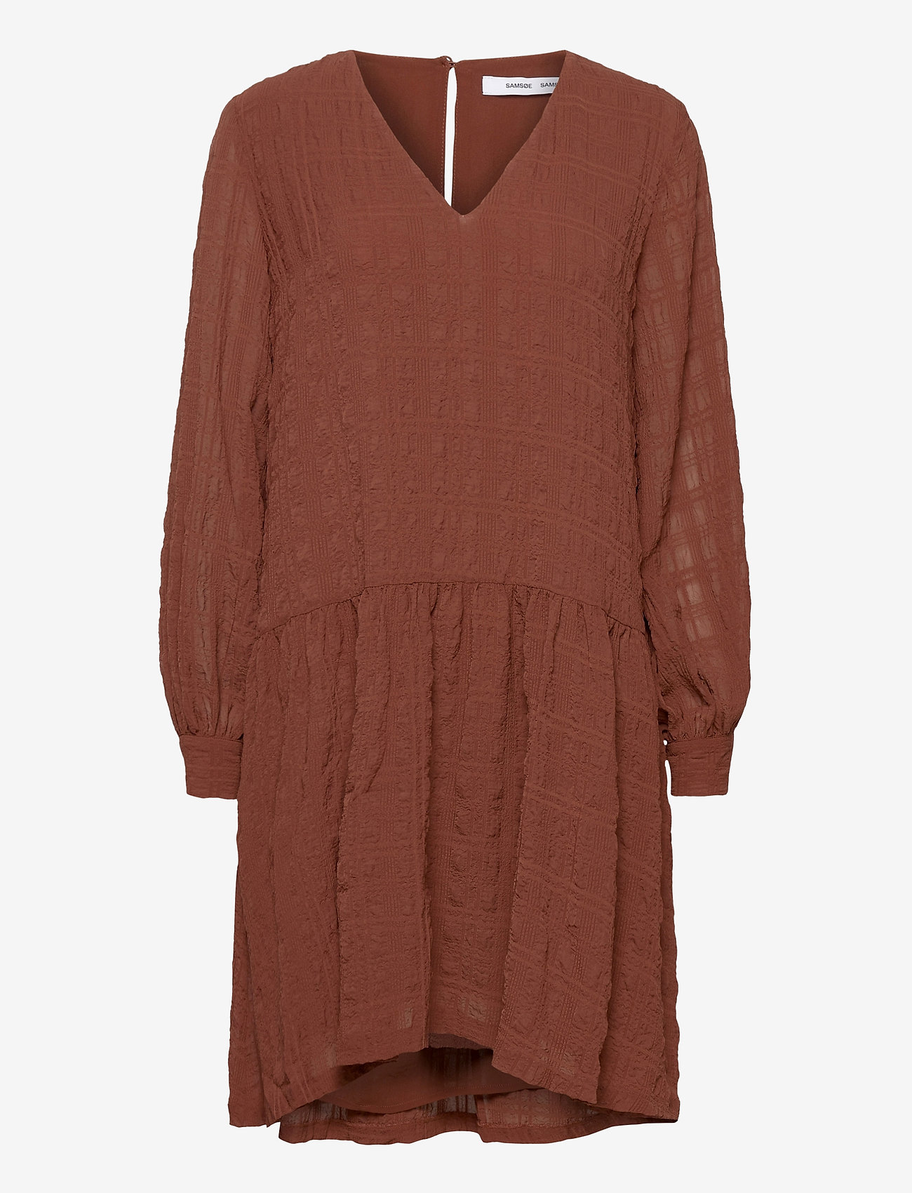 Samsøe Samsøe - Millo ls dress 12890 - midikleidid - cinnamon - 0