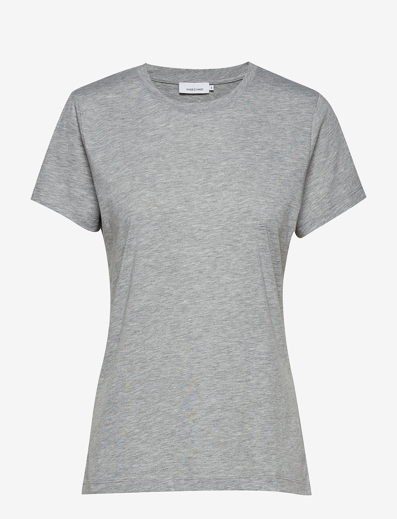 Samsøe Samsøe - Solly tee solid 205 - t-shirt & tops - grey mel. - 0