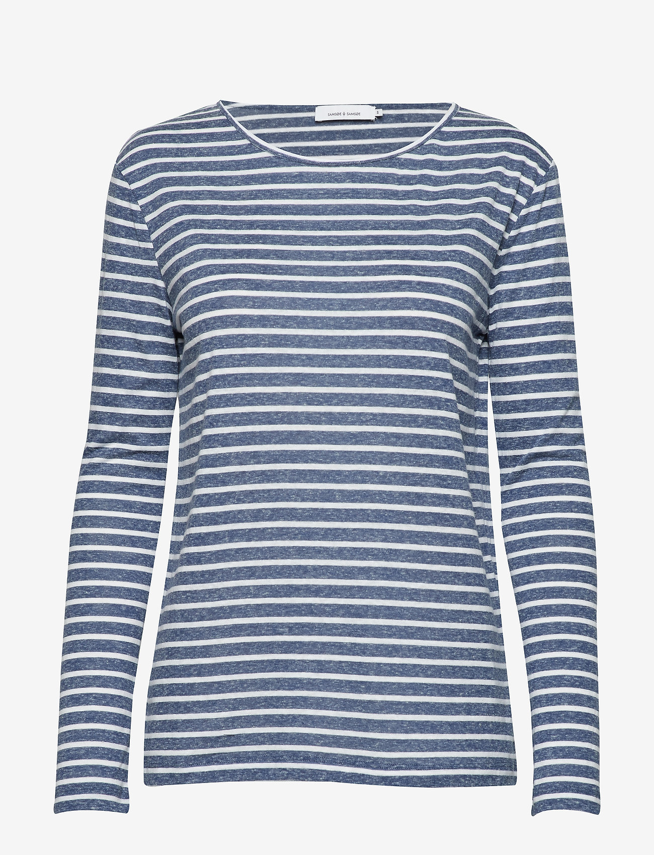 Samsøe Samsøe - Nobel ls stripe 3173 - t-shirts met lange mouwen - 3173 white/blue - 0
