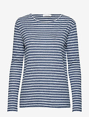 Samsøe Samsøe - Nobel ls stripe 3173 - t-shirts met lange mouwen - 3173 white/blue - 0