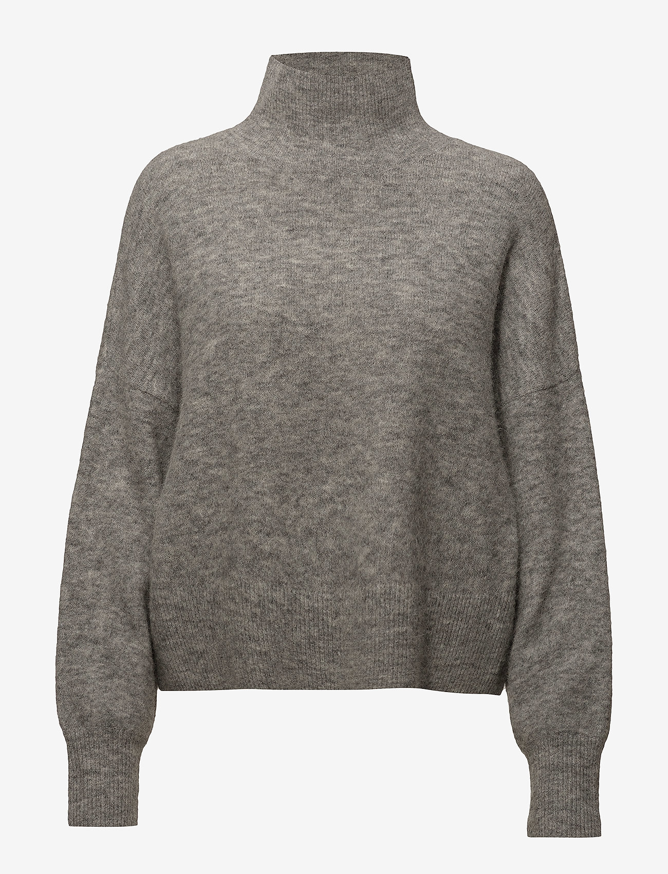 Samsøe Samsøe - Nola t-n 7355 - megztiniai su aukšta apykakle - grey mel. - 0