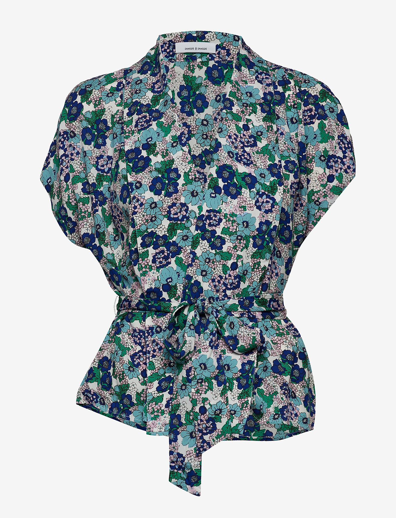 Samsøe Samsøe - Venice blouse ss aop 8083 - giardino azzurro - 0