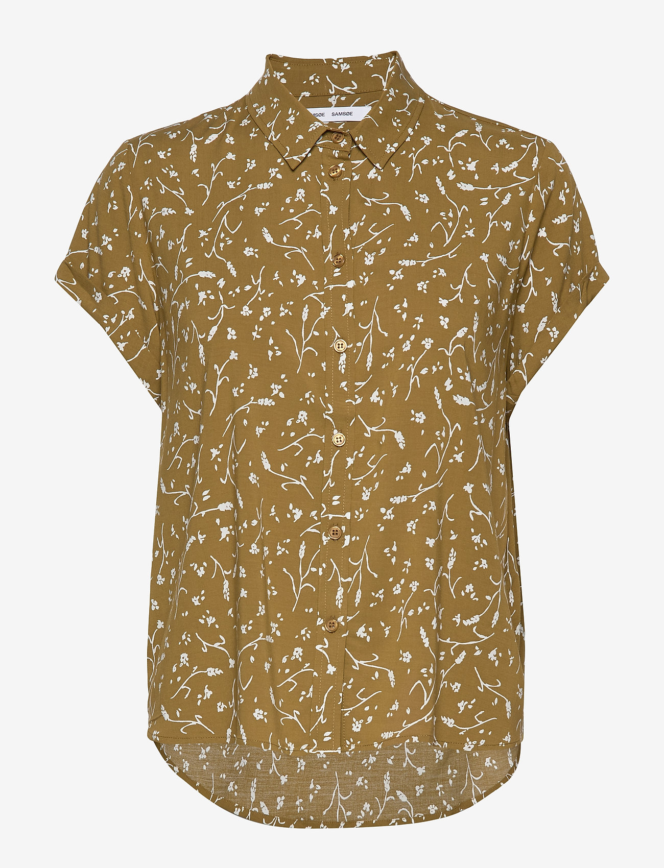 Samsøe Samsøe - Majan ss shirt aop 9942 - feuilles khaki - 0