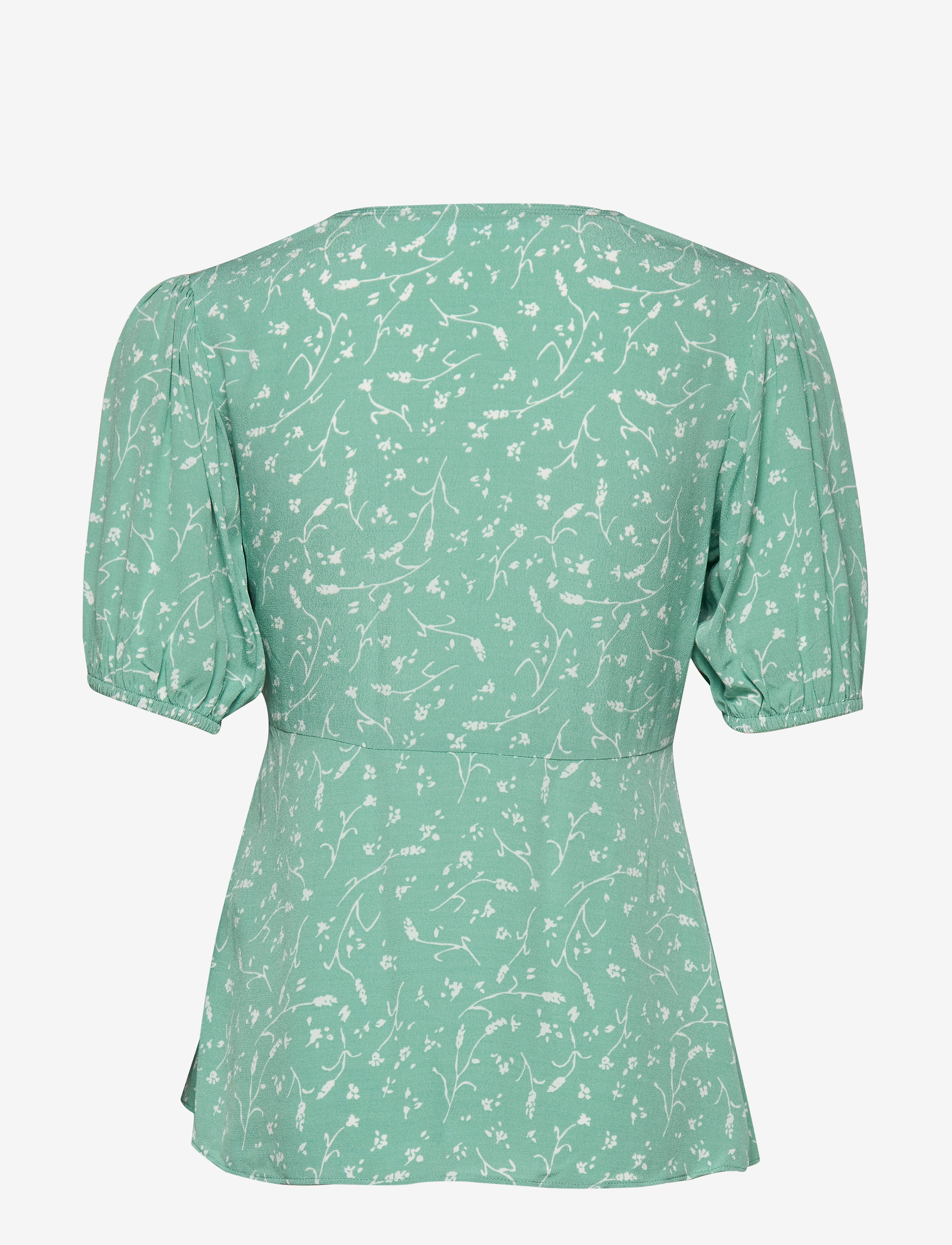 Samsøe Samsøe - Petunia ss blouse aop 10056 - kortärmade blusar - feuilles menthe - 1