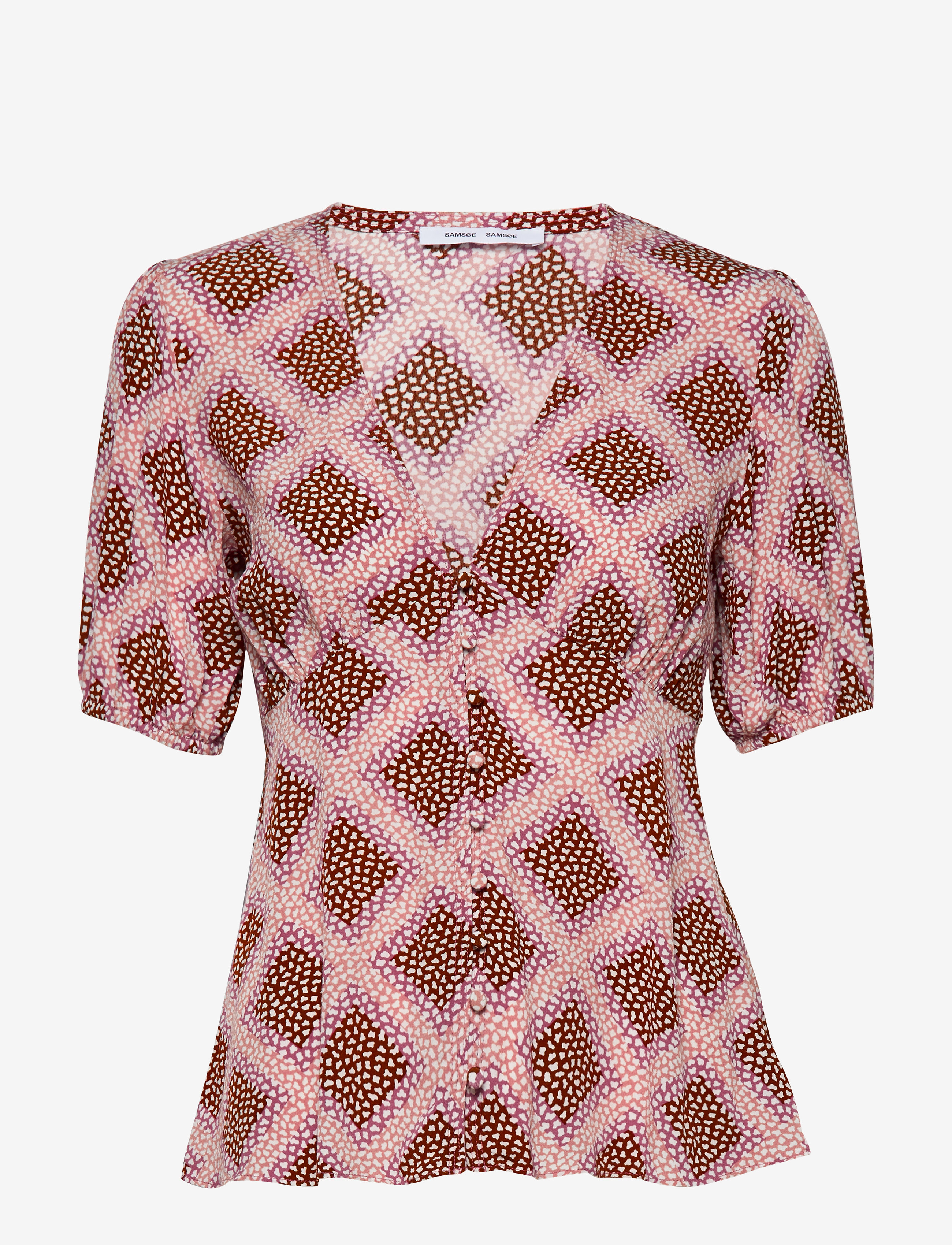 Samsøe Samsøe Petunia ss blouse aop 10056 - Tøj - FOULARD / pink/rose