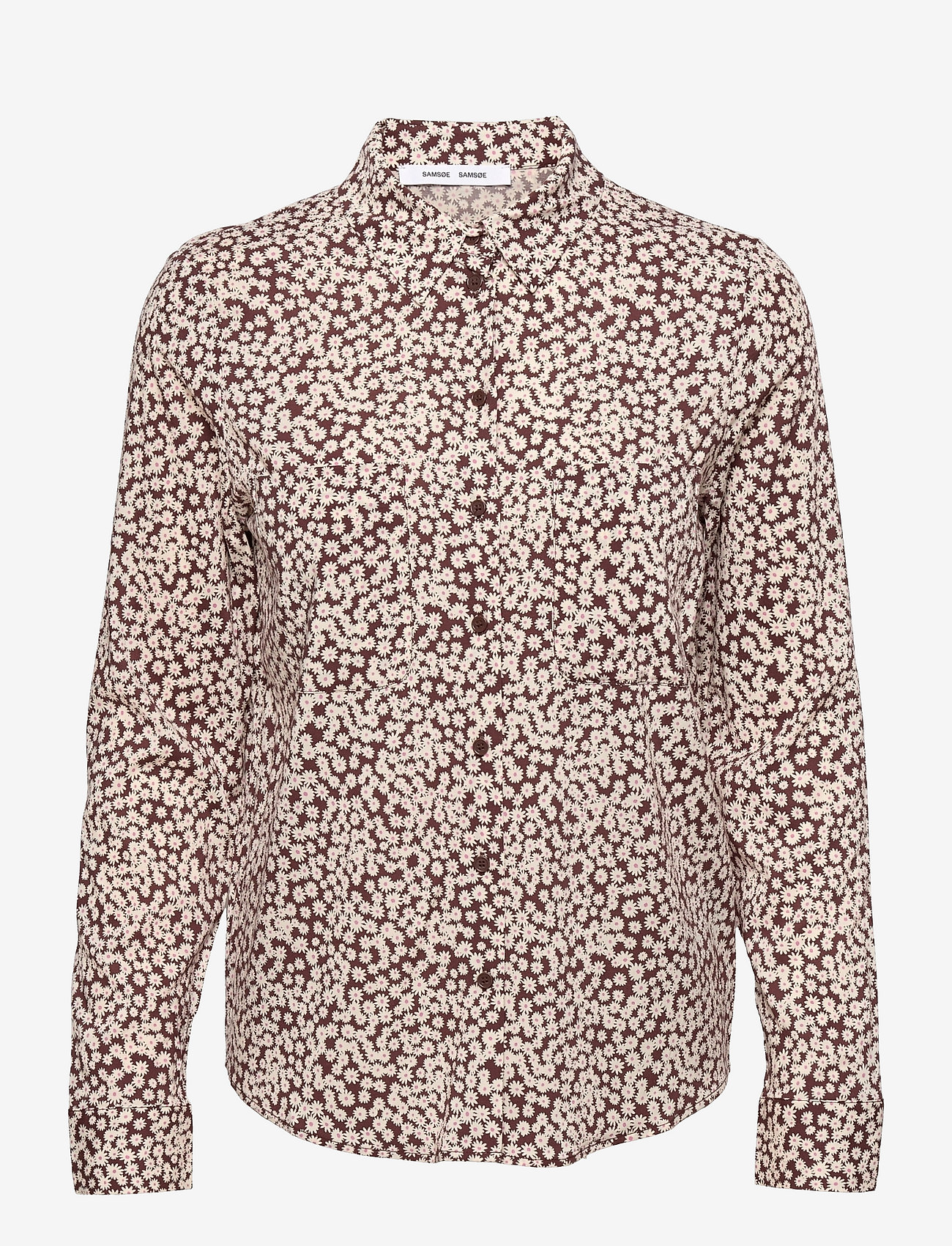 Samsøe Samsøe - Milly shirt aop 9942 - long-sleeved shirts - choco aster - 0