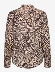 Samsøe Samsøe - Milly shirt aop 9942 - pitkähihaiset paidat - choco zebra - 1