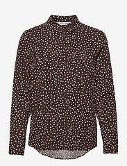 Samsøe Samsøe - Milly shirt aop 9942 - marškiniai ilgomis rankovėmis - coffee drops - 0