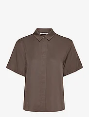 Samsøe Samsøe - Mina ss shirt 14028 - kortärmade skjortor - major brown - 0