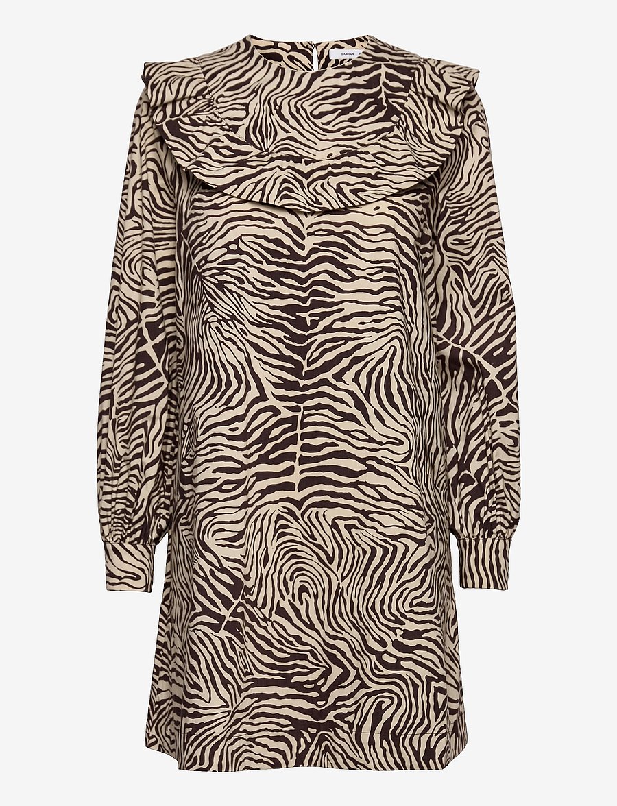 Samsøe Samsøe - Odette dress aop 10783 - midi kjoler - choco zebra - 1