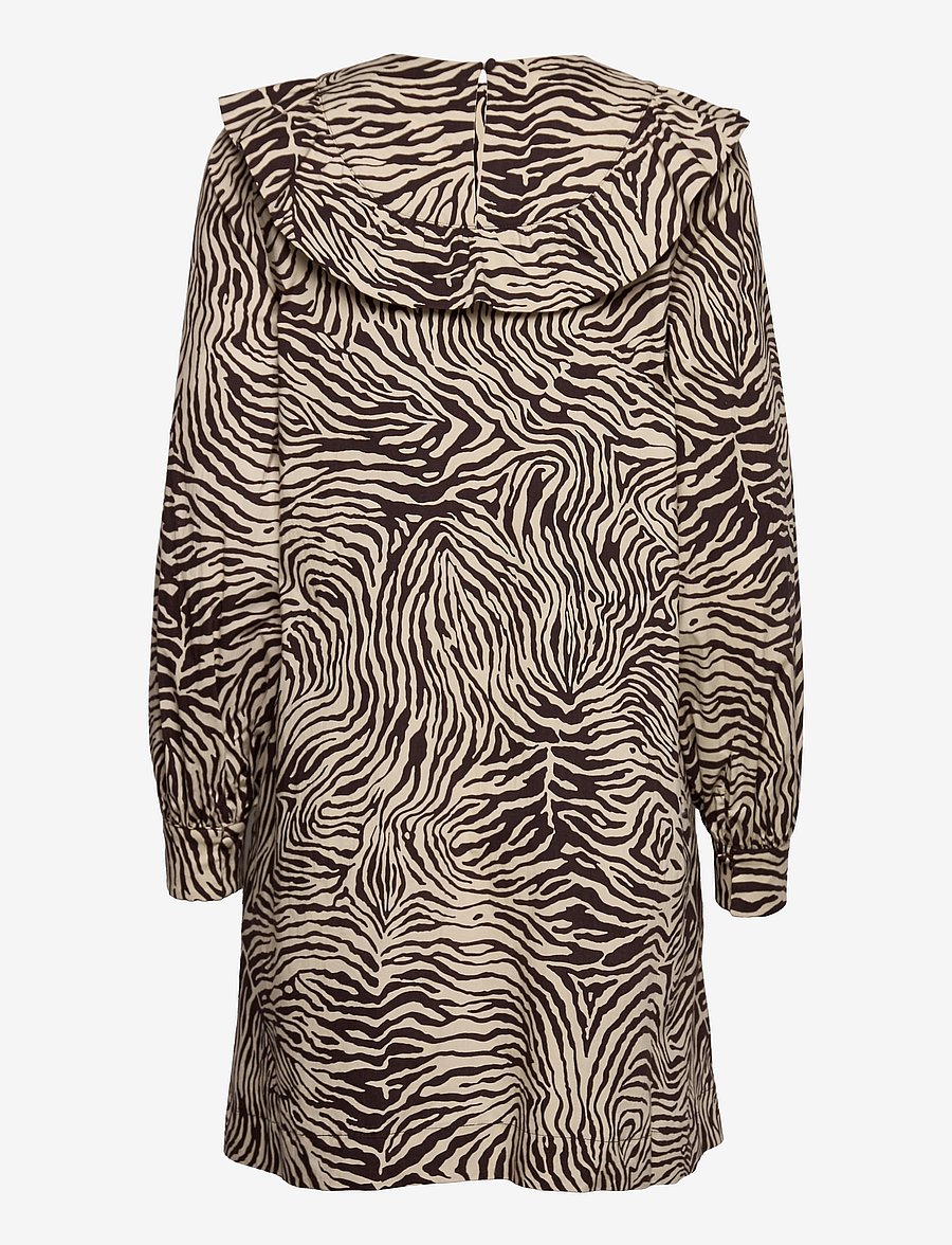 Samsøe Samsøe - Odette dress aop 10783 - midi kjoler - choco zebra - 2