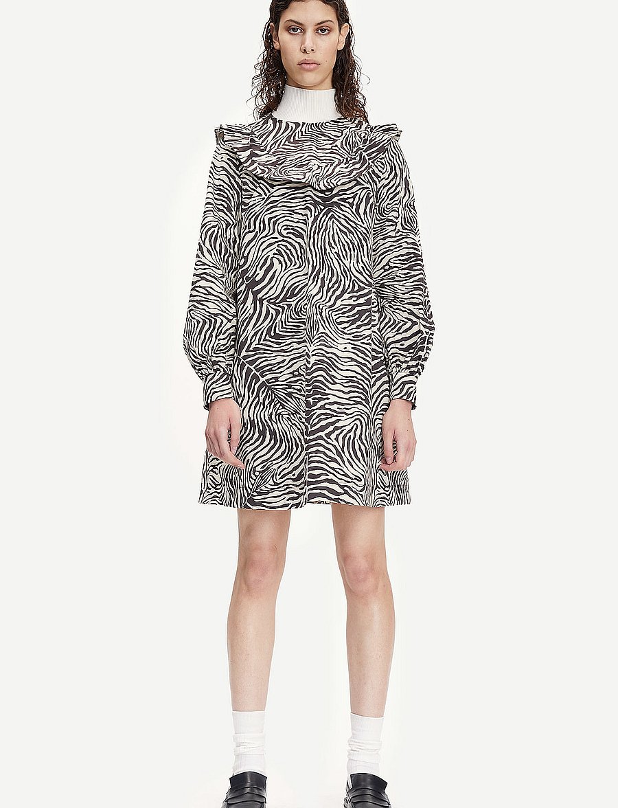 Samsøe Samsøe - Odette dress aop 10783 - midi kjoler - choco zebra - 0