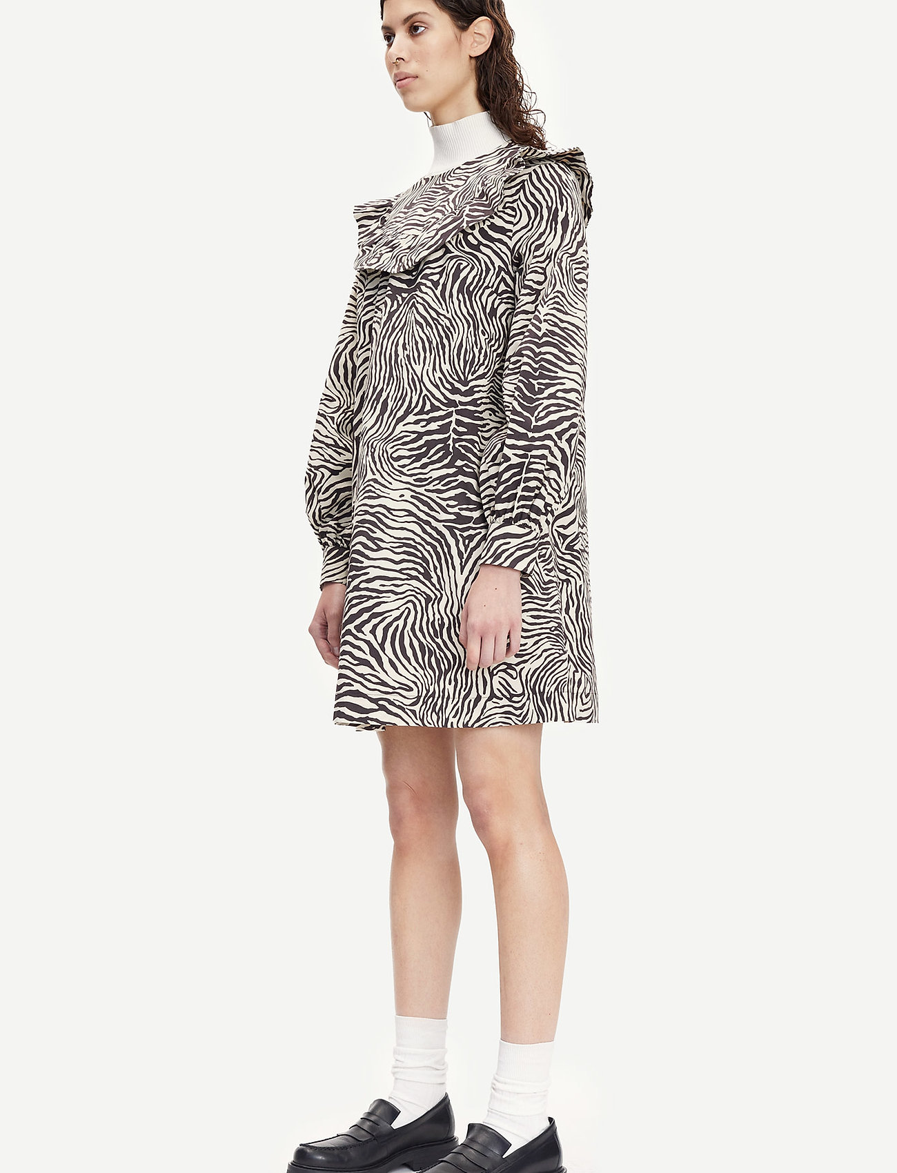 Samsøe Samsøe - Odette dress aop 10783 - midi-jurken - choco zebra - 4