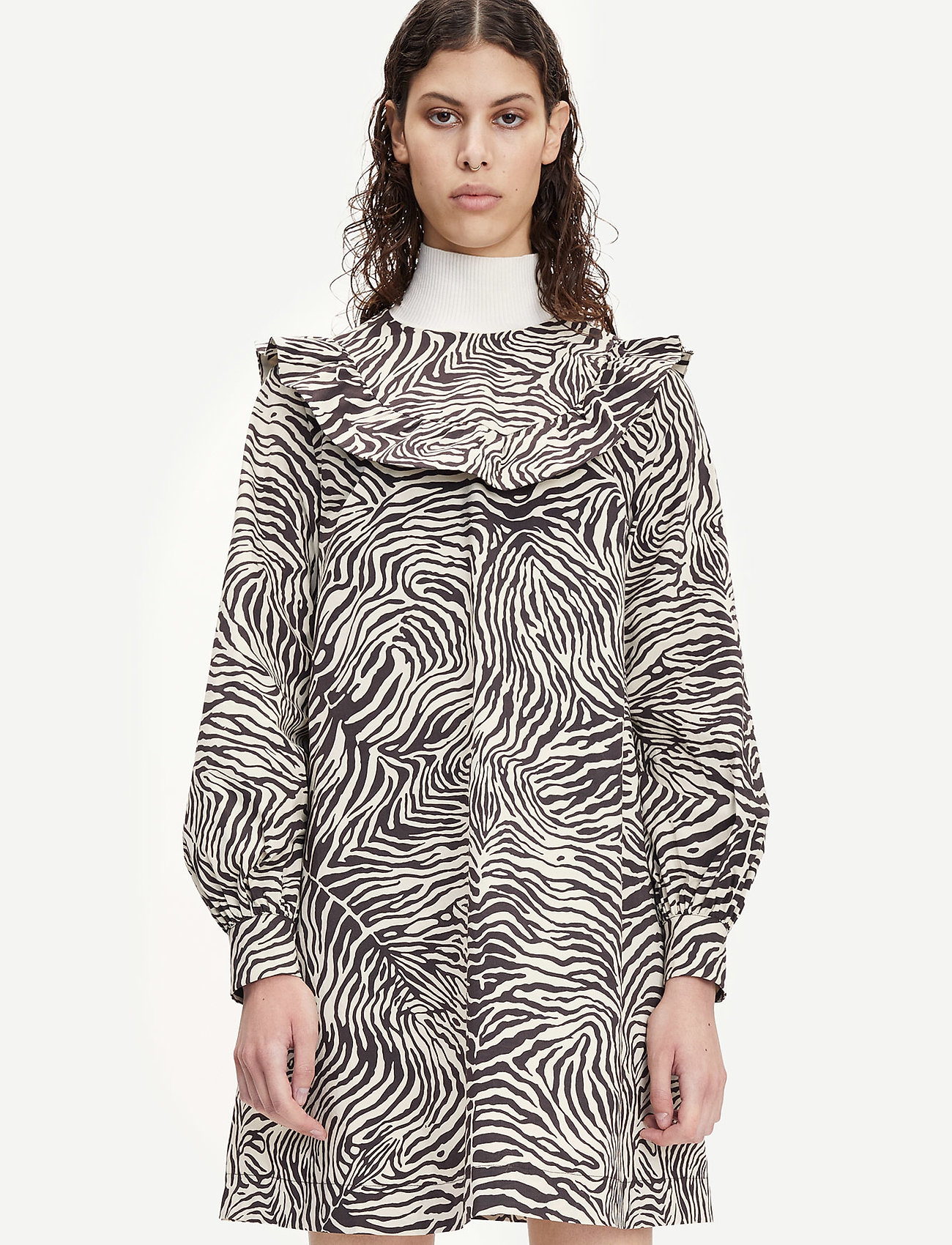 Samsøe Samsøe - Odette dress aop 10783 - midi-jurken - choco zebra - 5