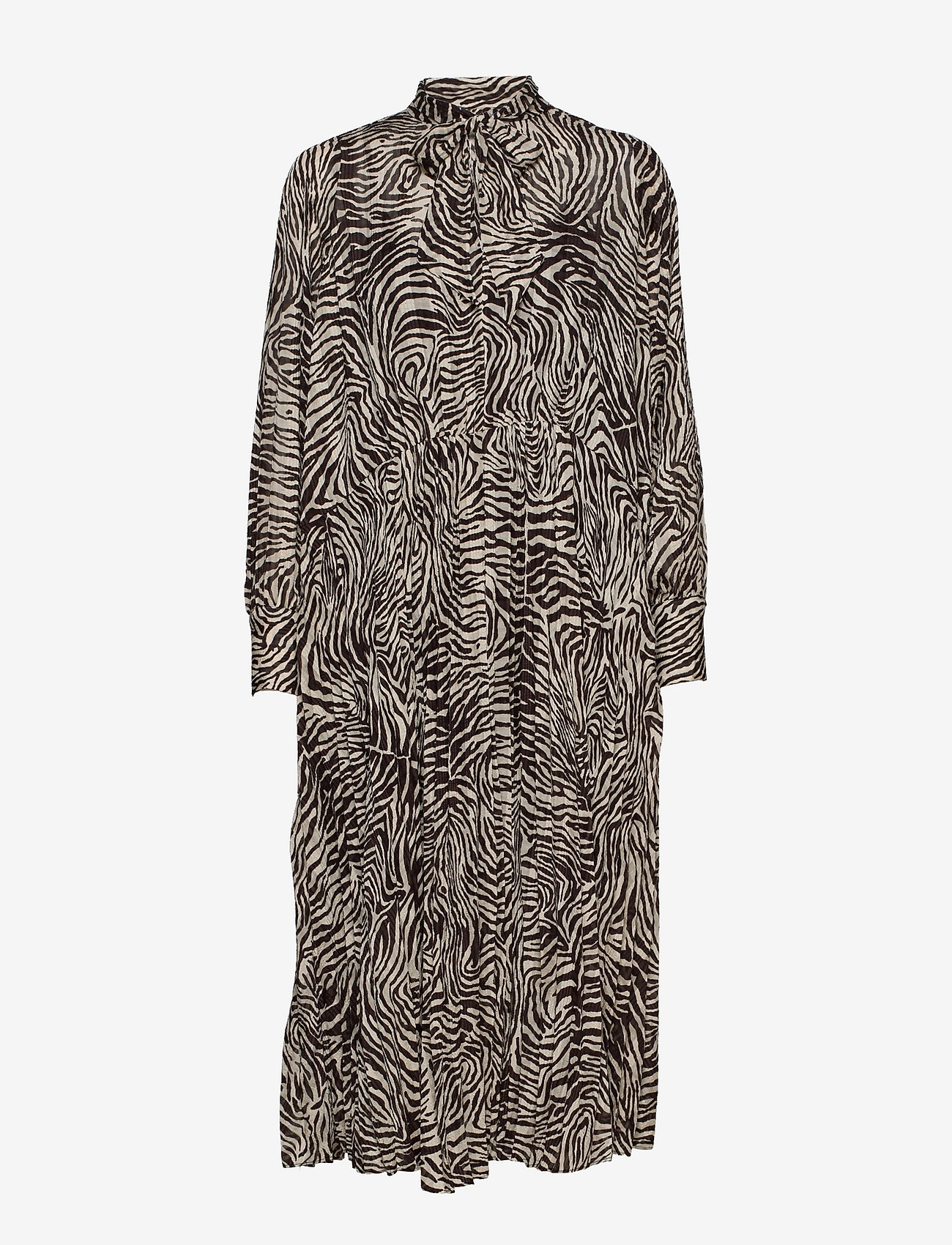 Samsøe Samsøe - Dorothe dress aop 14018 - midi jurken - choco zebra - 0