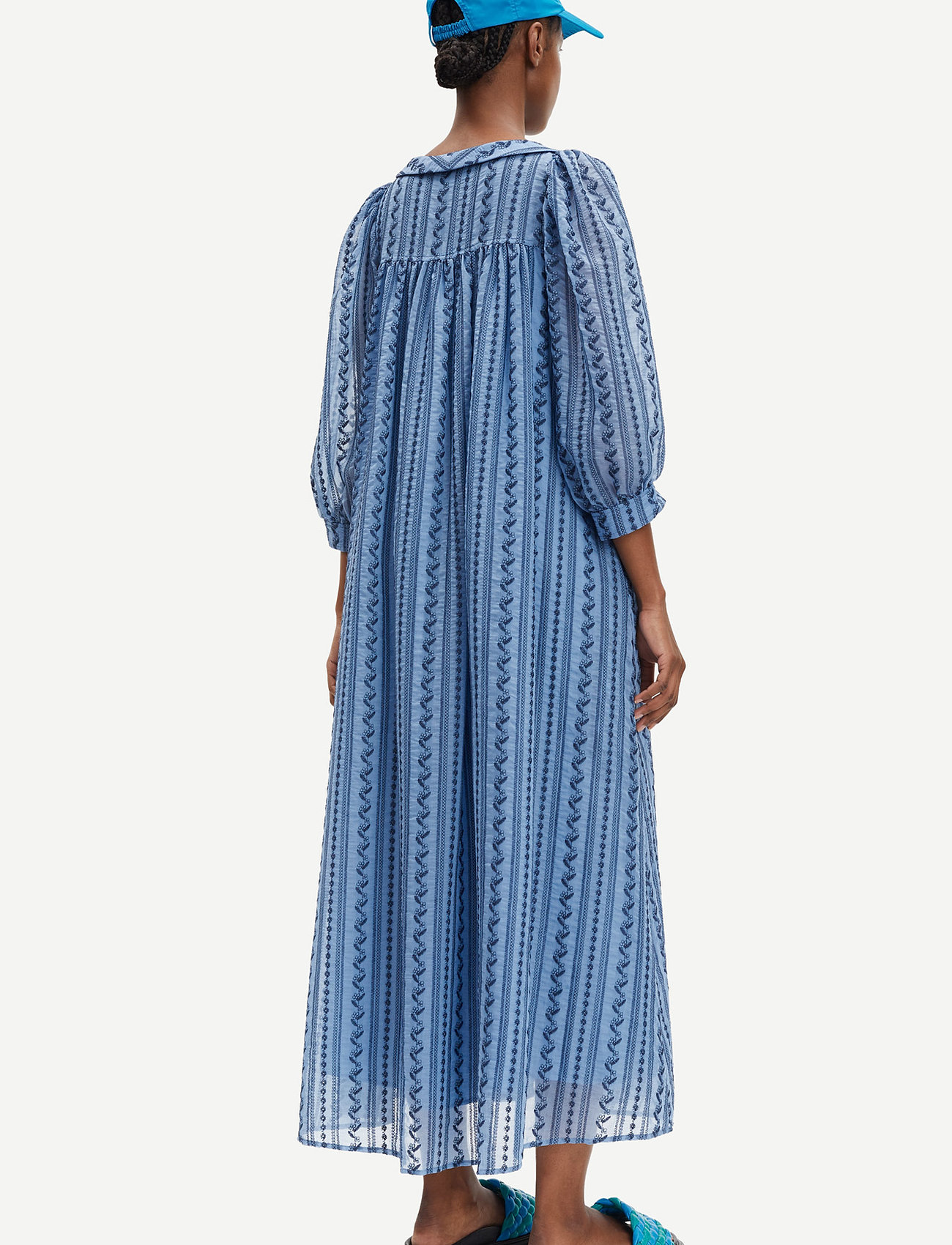 Samsøe Samsøe - Adalee dress 14317 - midi jurken - blue stitch - 3