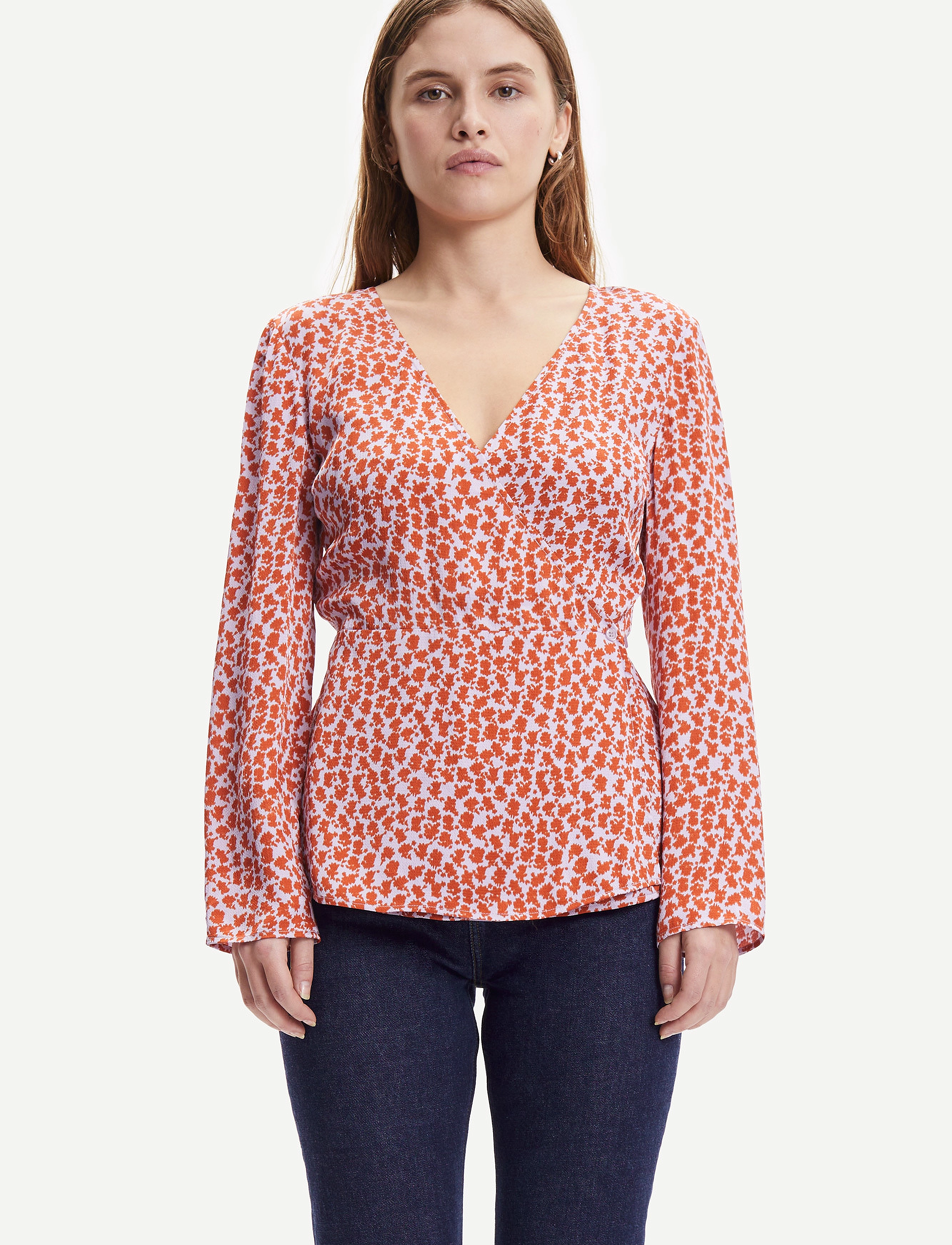 Samsøe Samsøe Adela Blouse Aop 12887, XXS, Multi/patterned, Bluser > Langærmede, Dame