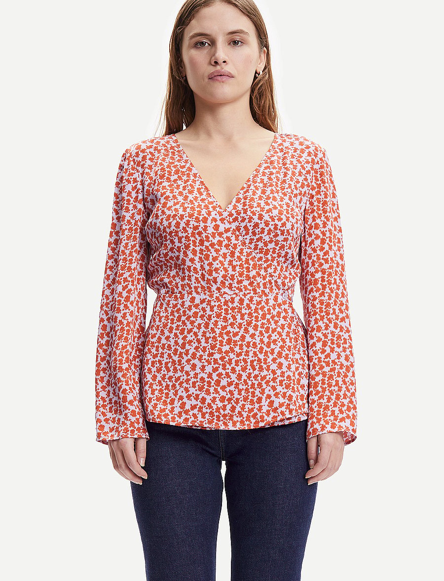 Samsøe Samsøe - Adela blouse aop 12887 - pitkähihaiset puserot - ditsy clay - 0