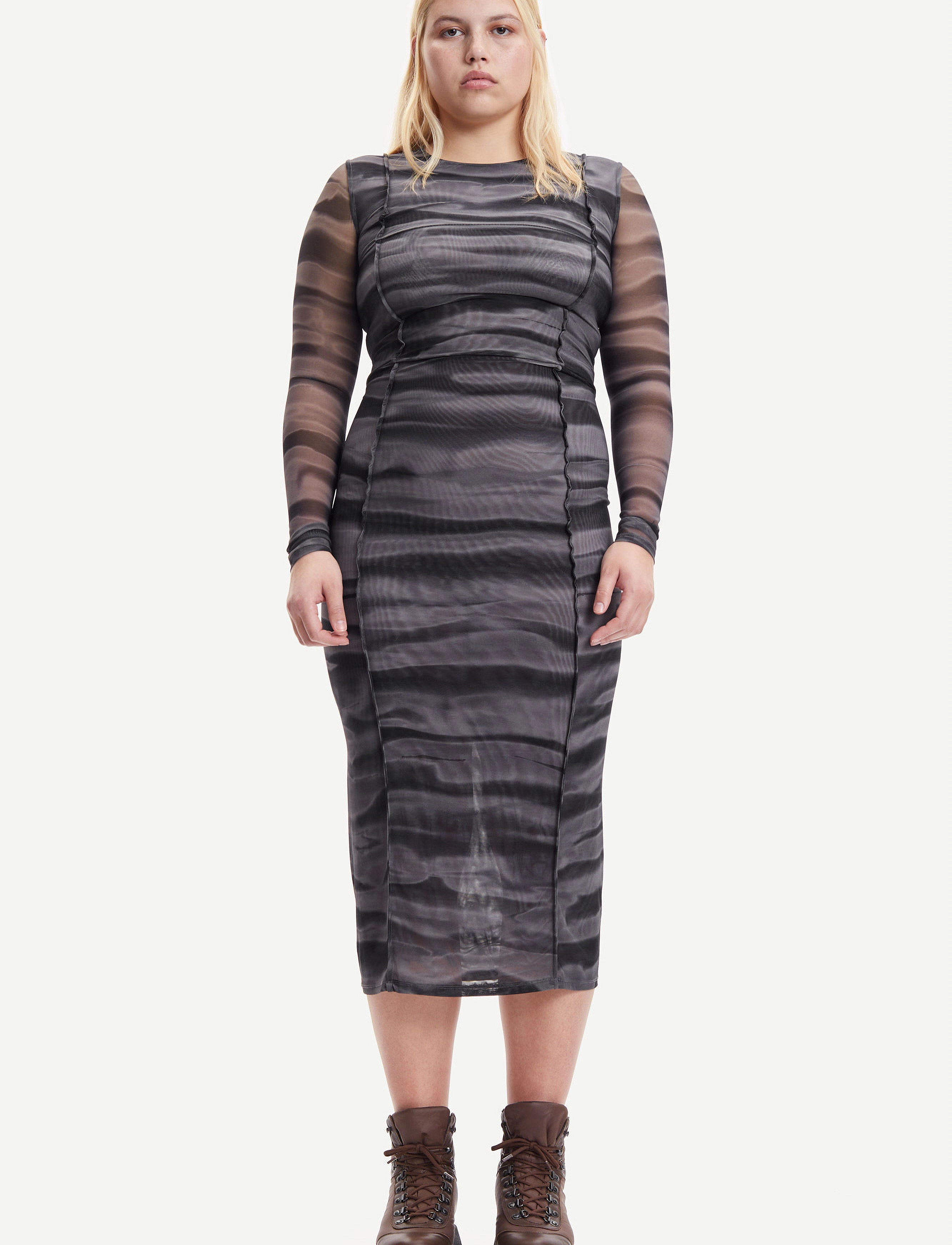 Samsøe Samsøe Josie dress aop 8211 - Fodralklänningar - GREY TIDE / multi