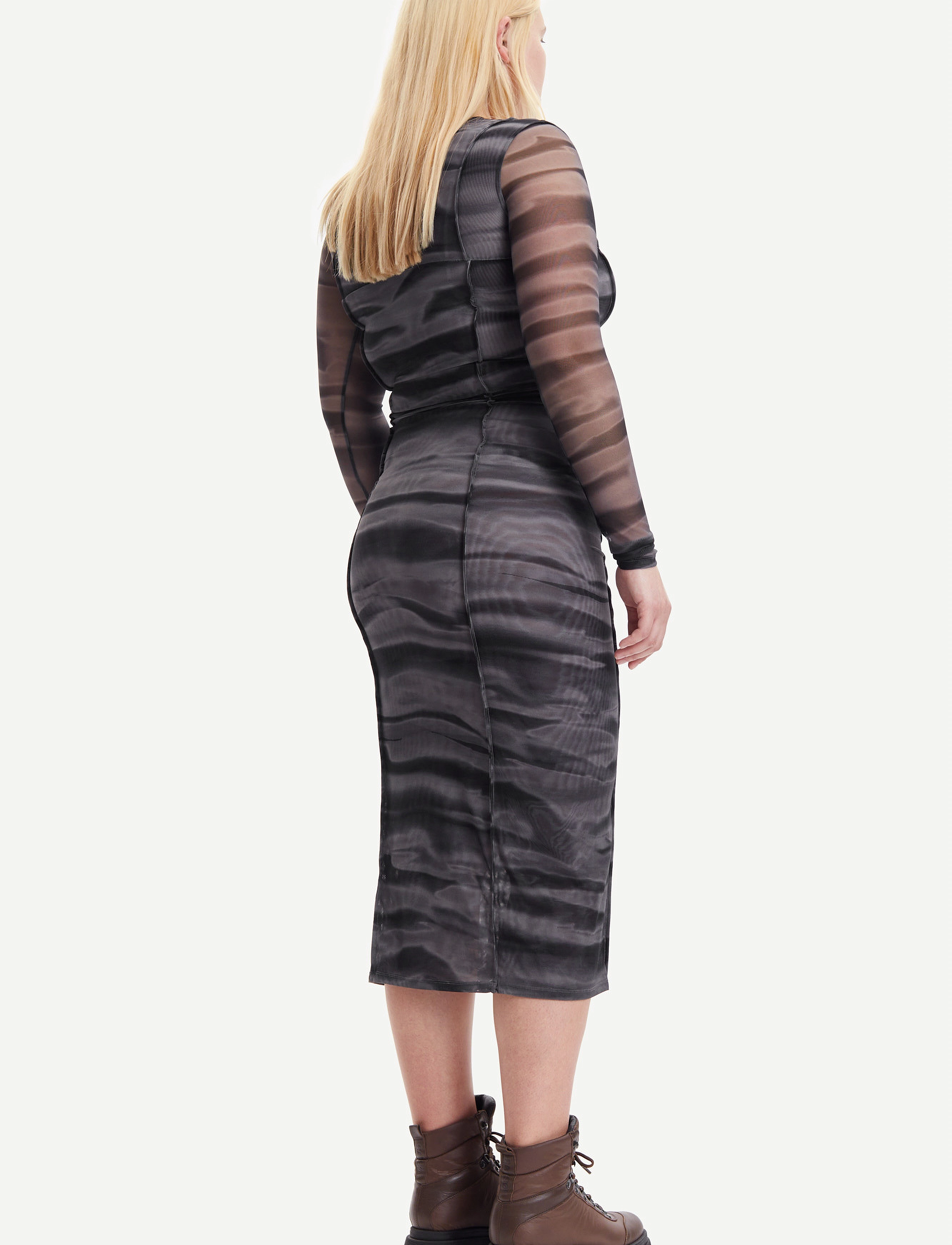 Samsøe Samsøe - Josie dress aop 8211 - stramme kjoler - grey tide - 3