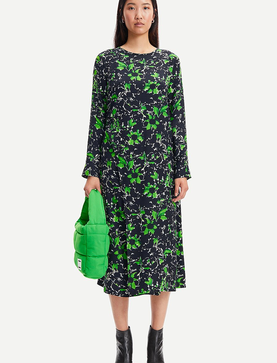 Samsøe Samsøe - Agneta dress aop 14201 - midiklänningar - flora - 0