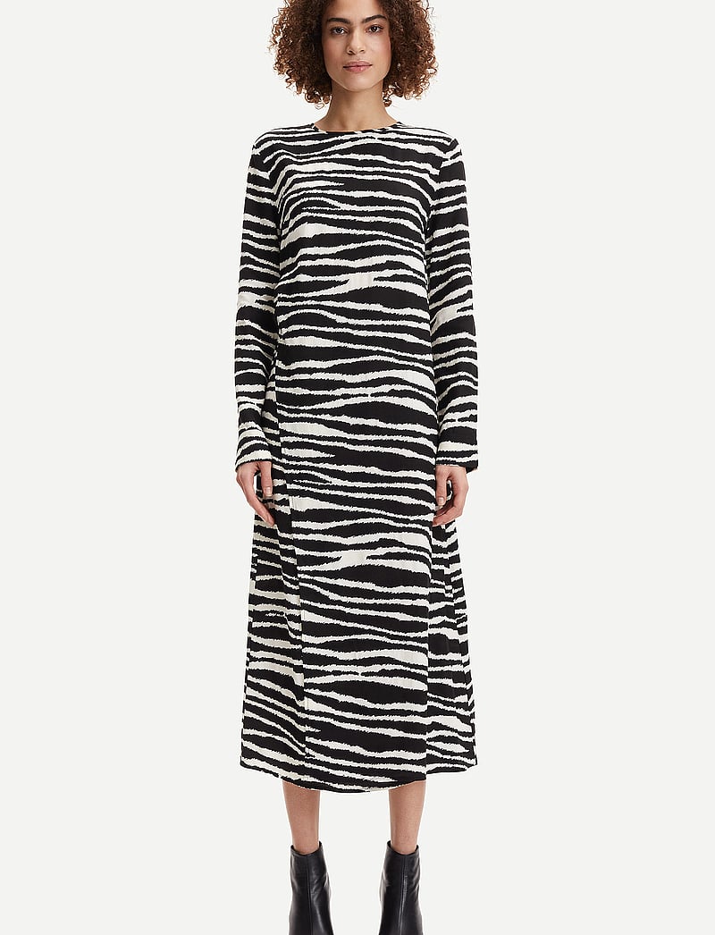 Samsøe Samsøe - Agneta dress aop 14201 - midikleider - zebra - 0