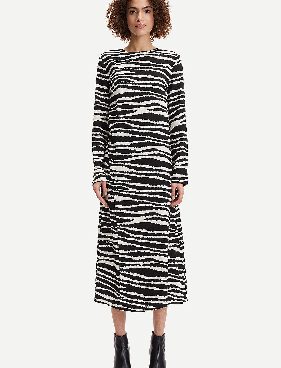 Samsøe Samsøe - Agneta dress aop 14201 - midiklänningar - zebra - 0