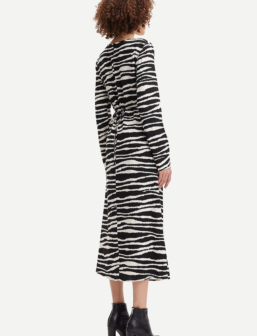 Samsøe Samsøe - Agneta dress aop 14201 - midiklänningar - zebra - 3
