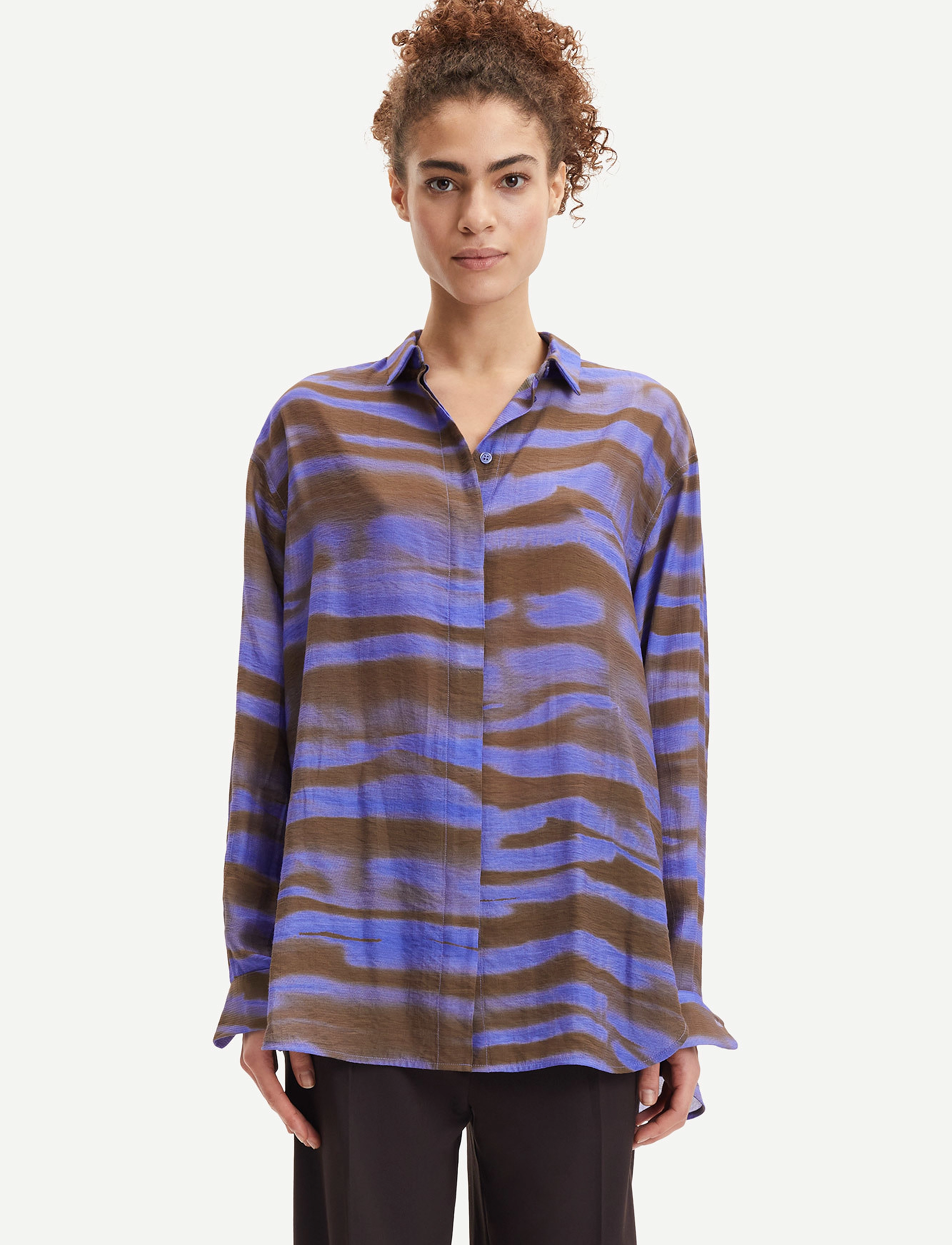 Samsøe Samsøe - Alfrida shirt aop 14449 - iris tide - 2