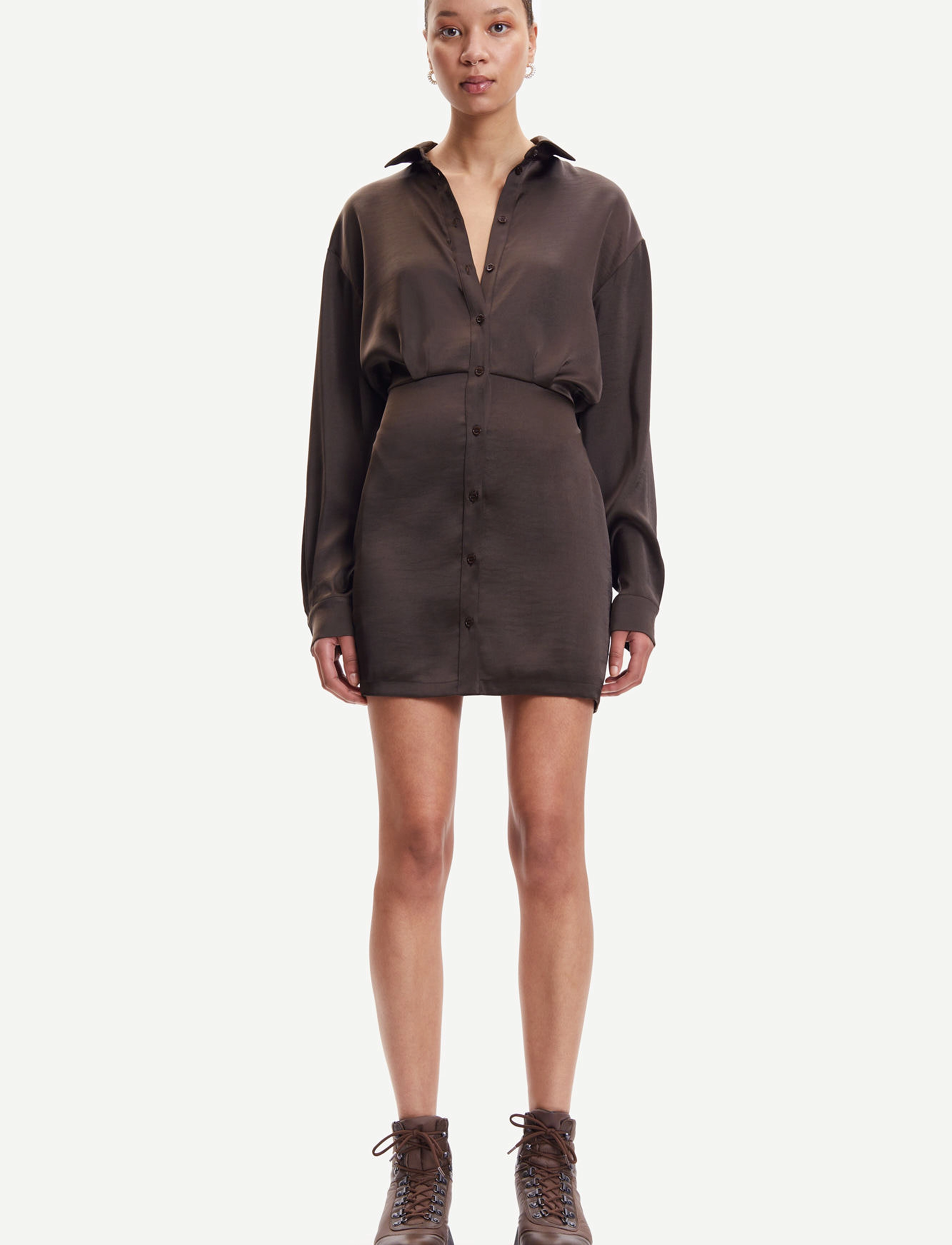Samsøe Samsøe Liza shirt dress 12956 - Kläder - DELICIOSO / brown