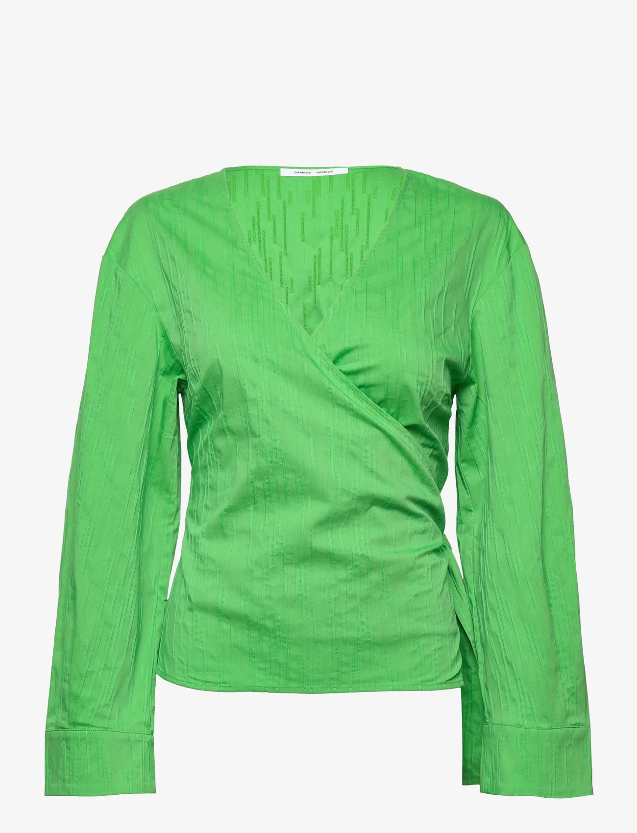 Samsøe Samsøe - Rossi wrap blouse 14451 - long-sleeved blouses - vibrant green - 0