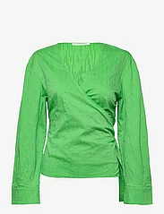 Samsøe Samsøe - Rossi wrap blouse 14451 - pitkähihaiset puserot - vibrant green - 0
