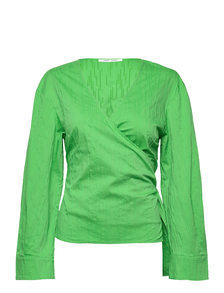 Samsøe Samsøe - Rossi wrap blouse 14451 - blouses à manches longues - vibrant green - 1