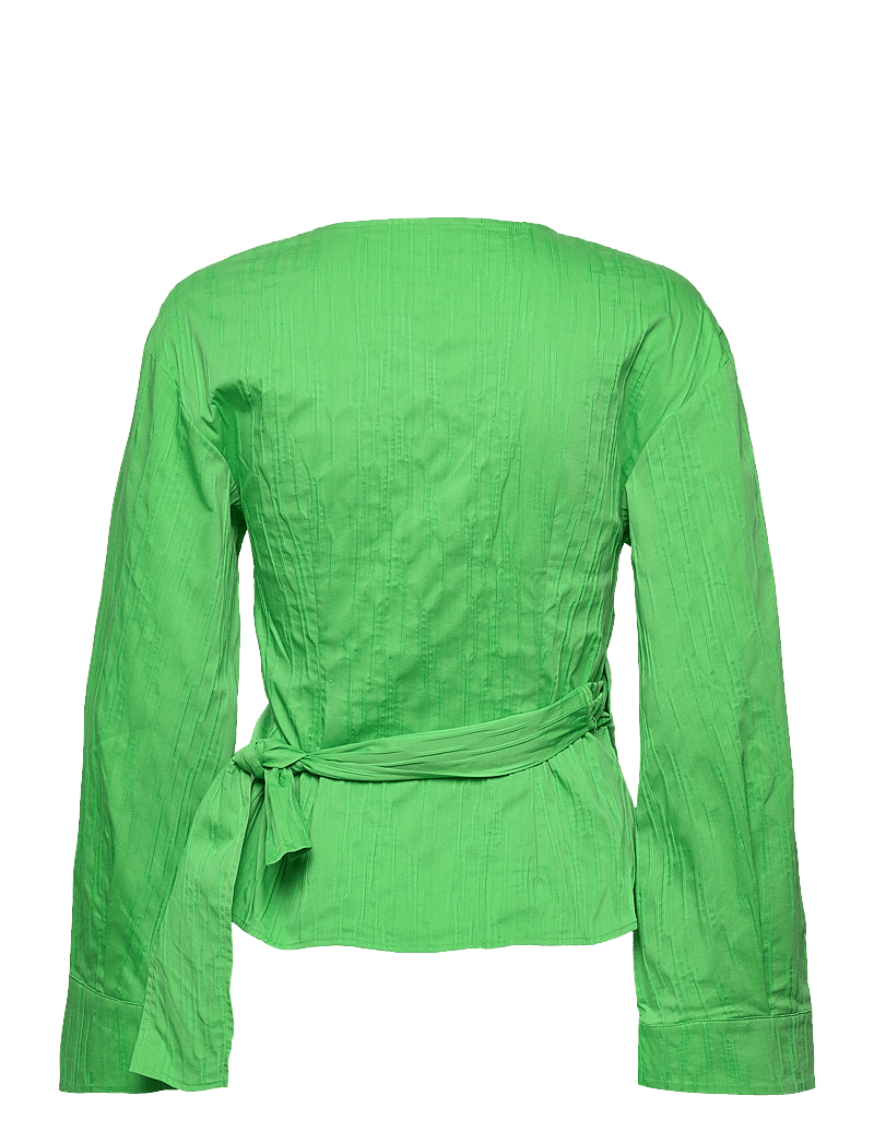 Samsøe Samsøe - Rossi wrap blouse 14451 - long sleeved blouses - vibrant green - 2