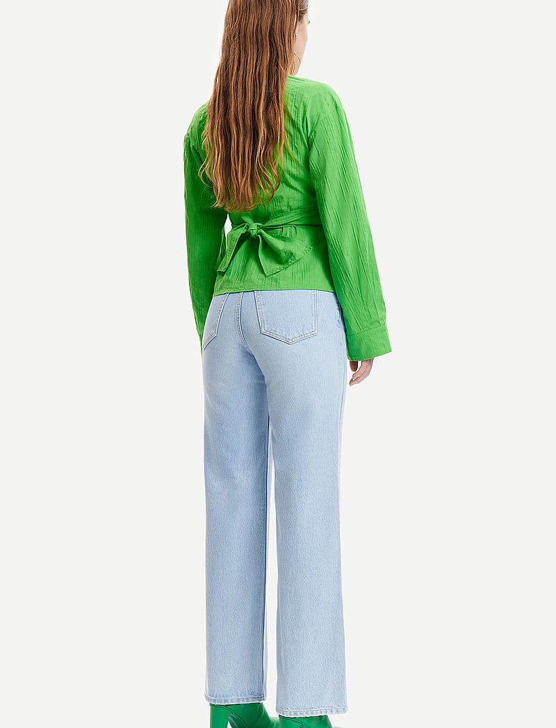 Samsøe Samsøe - Rossi wrap blouse 14451 - long sleeved blouses - vibrant green - 3