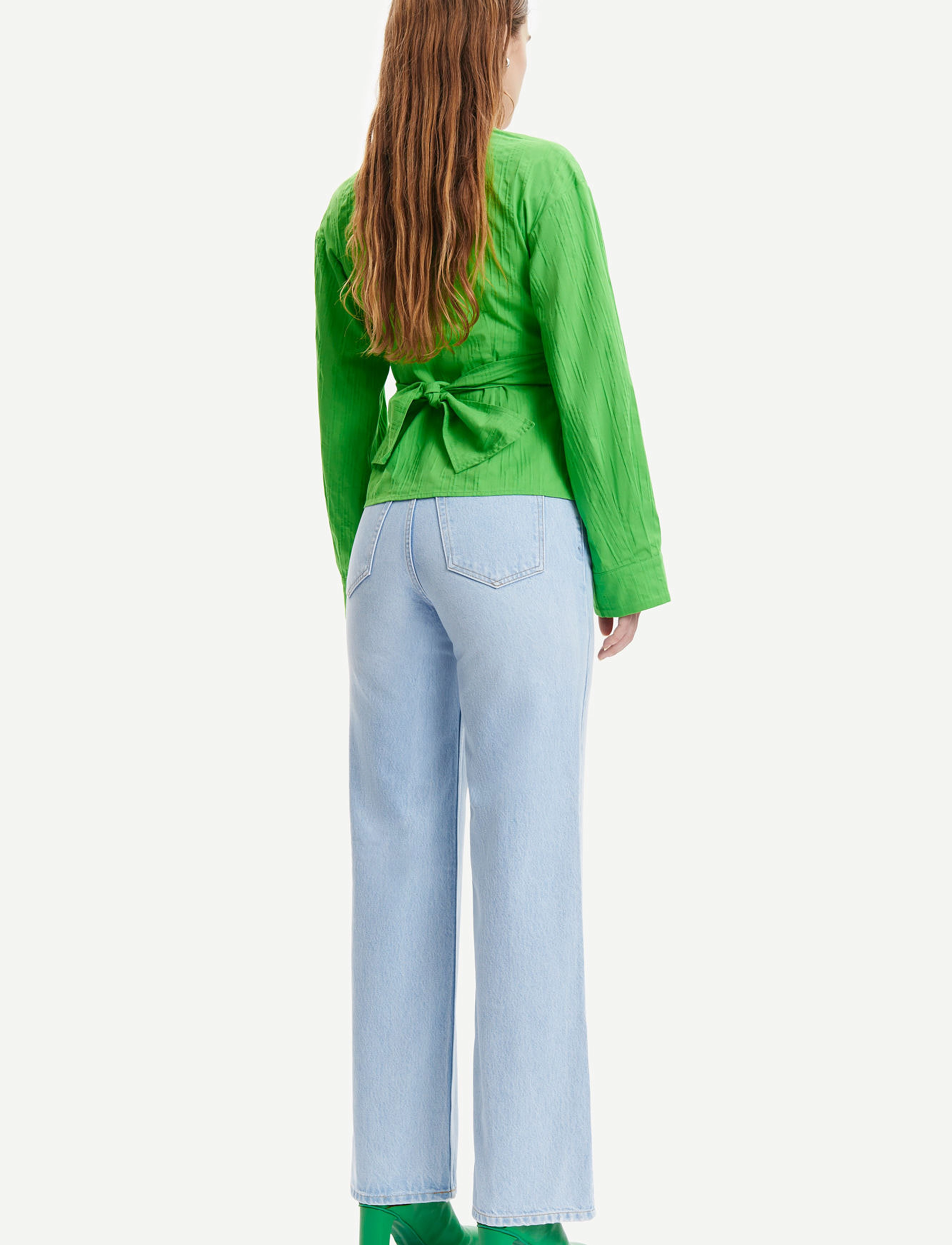 Samsøe Samsøe - Rossi wrap blouse 14451 - langærmede bluser - vibrant green - 3