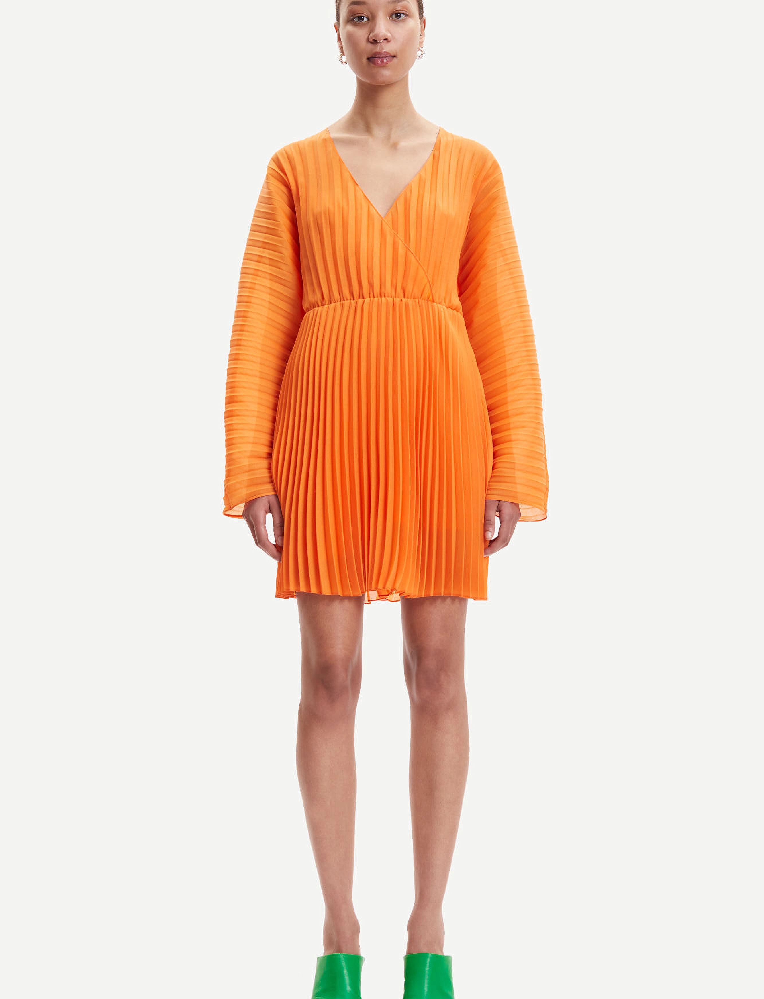 Samsøe Annica V-N Dress 14512, S, Dresses, Orange - Short Dress, Frauen