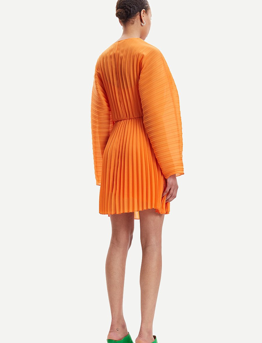 Samsøe Samsøe - Annica v-n dress 14512 - feestjurken - russet orange - 4