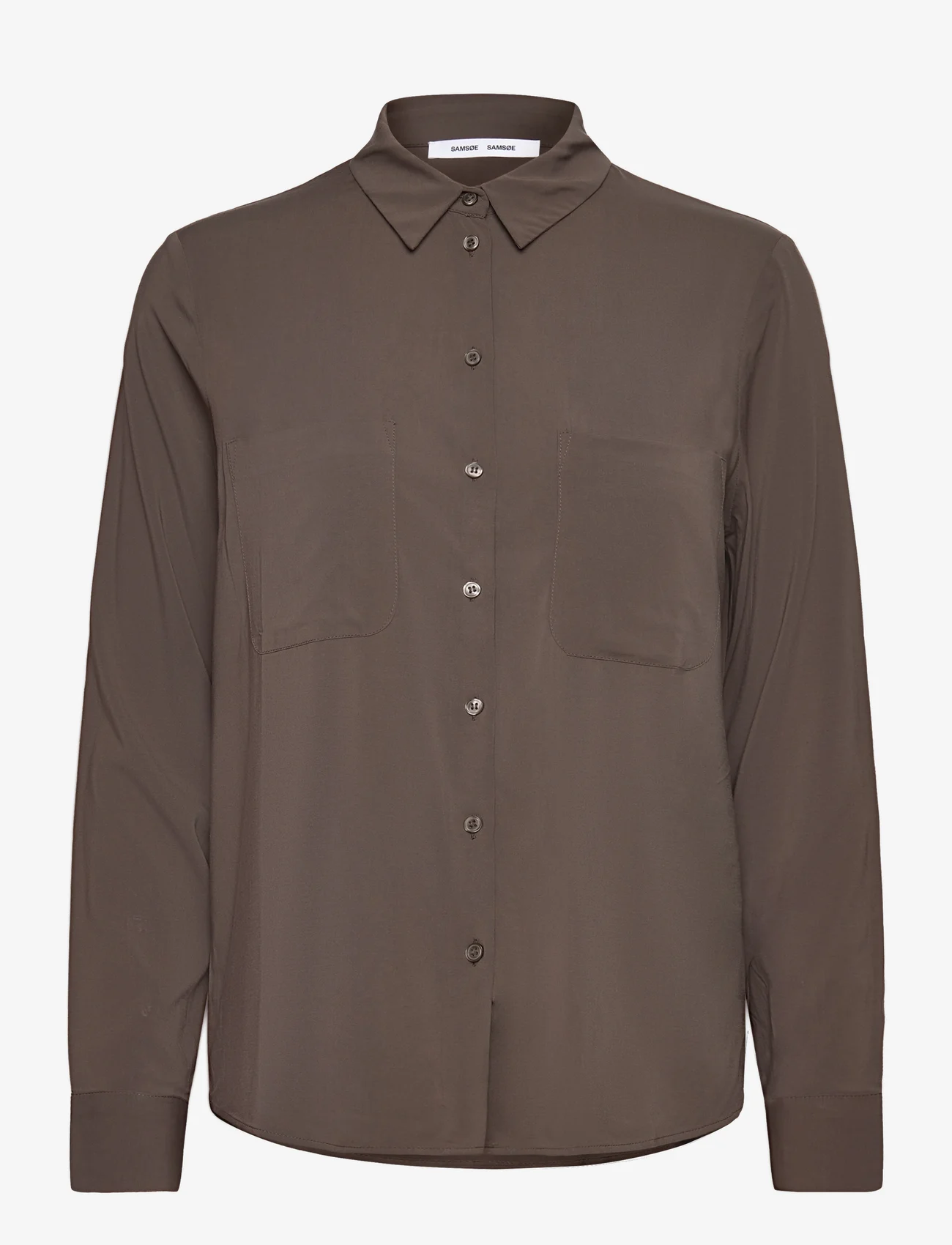 Samsøe Samsøe - Milly shirt 9942 - blūzes ar garām piedurknēm - major brown - 0