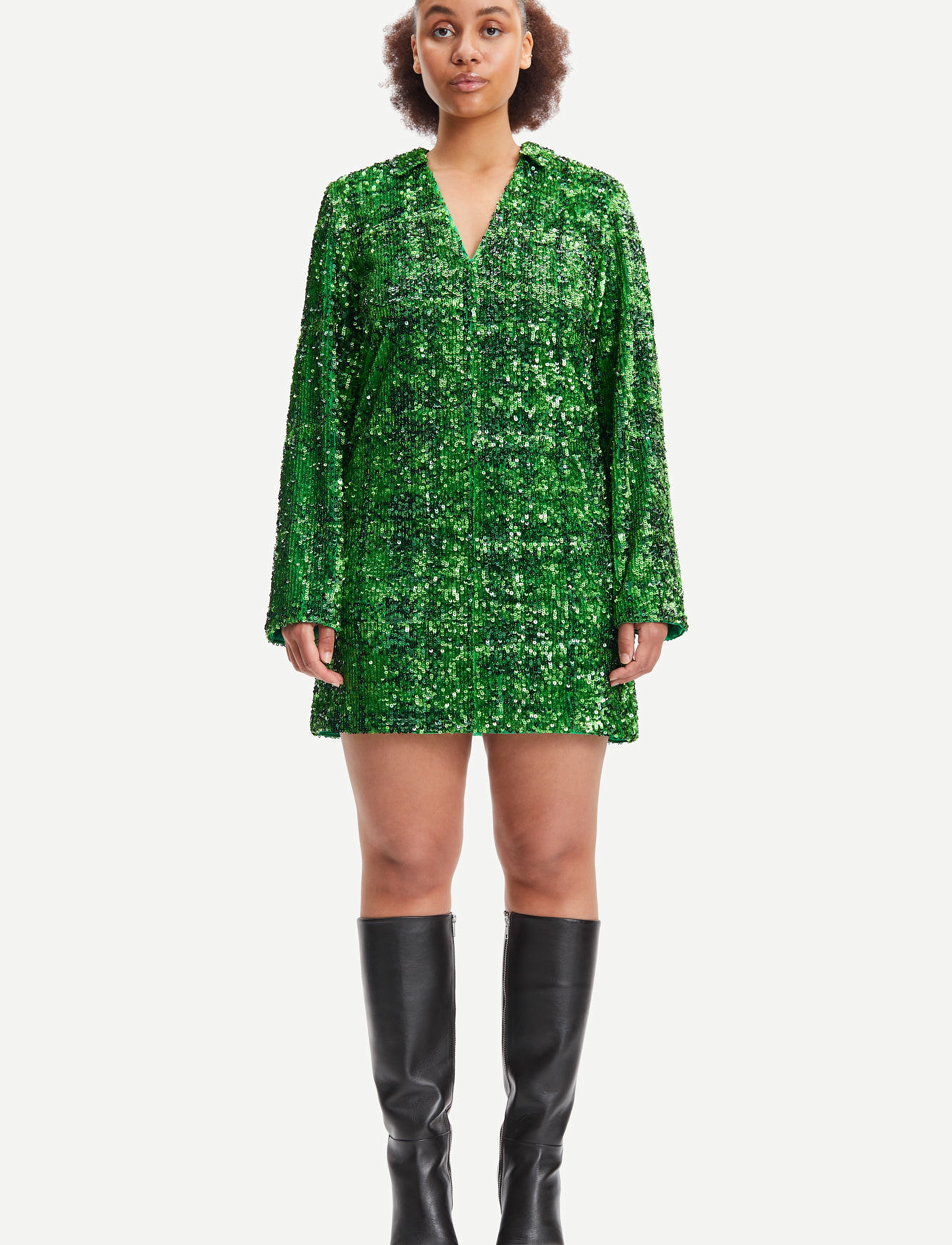 Samsøe Samsøe Felicia dress 14574 - Pailletkjoler - FERN GREEN / green