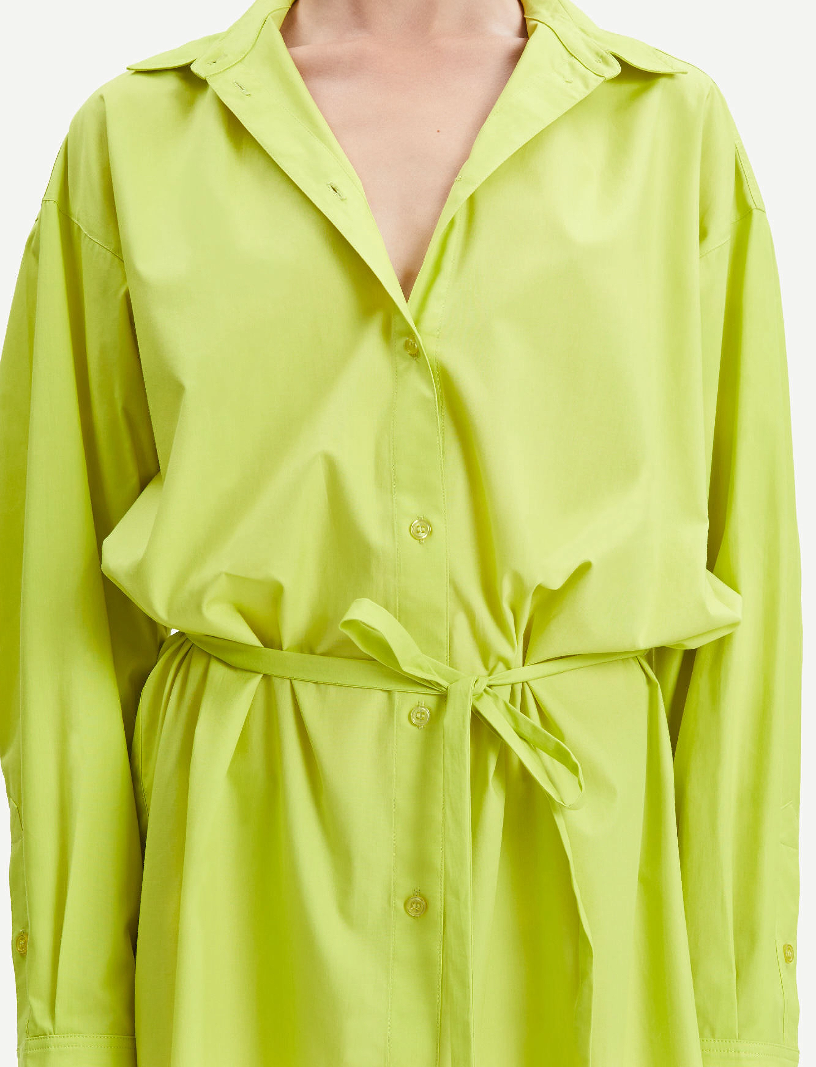Samsøe Samsøe - Lua shirt dress 14644 - midimekot - acid green - 4