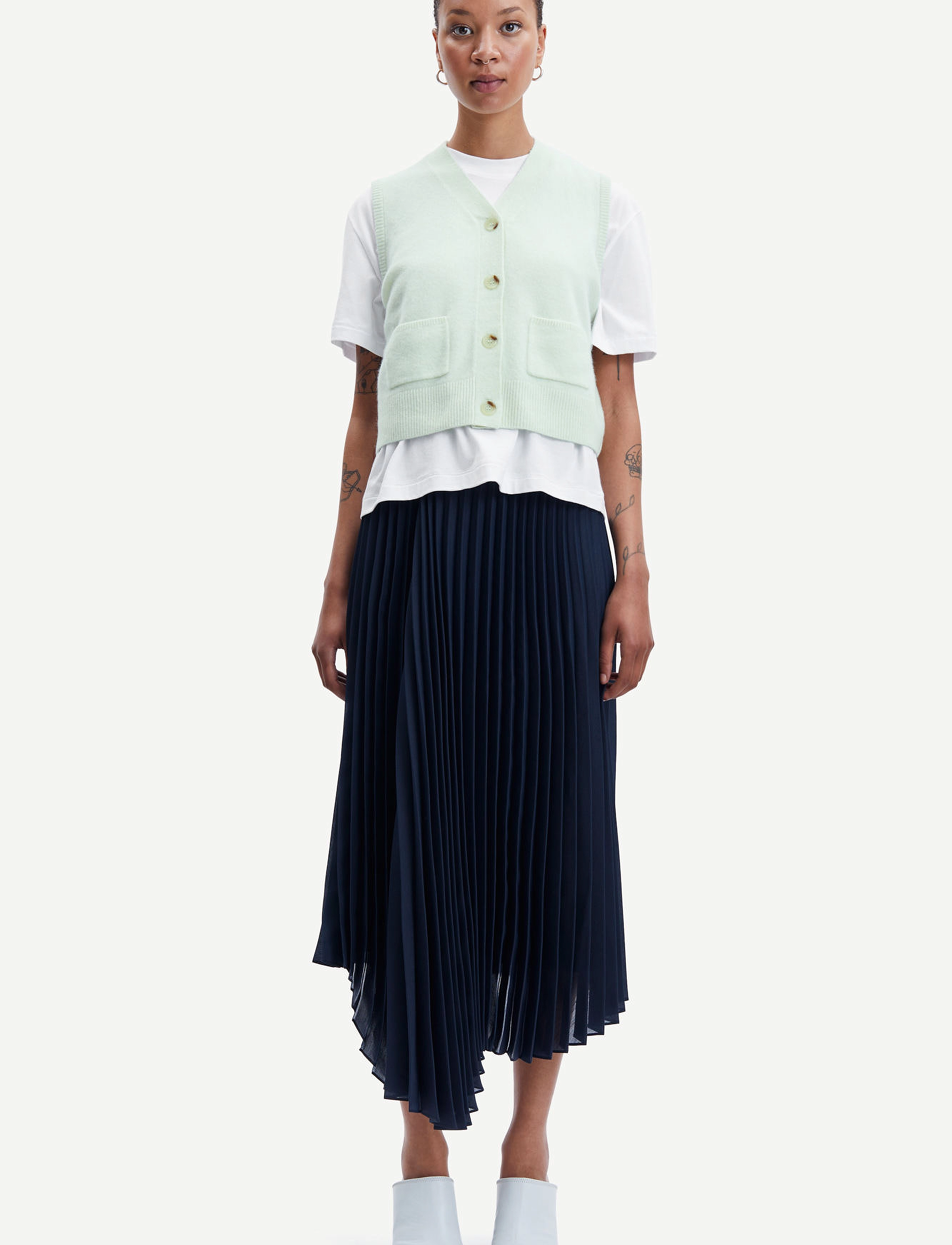 Samsøe Annica Wrap Skirt 14512, XXS, Röcke, Marineblau - Knee-length & Midi, Frauen