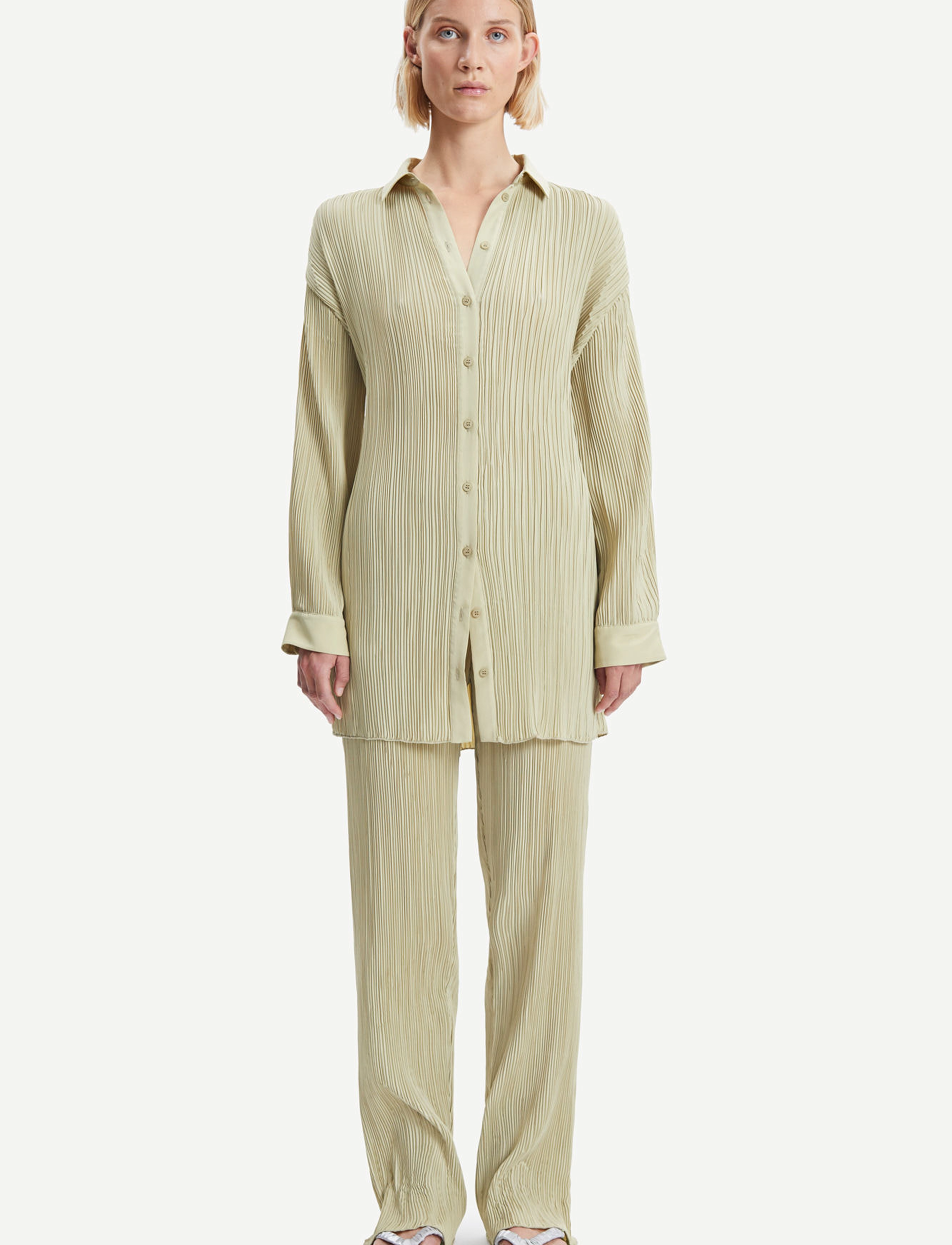 Samsøe Samsøe - Fridah trousers 14643 - suorat housut - sage green - 5
