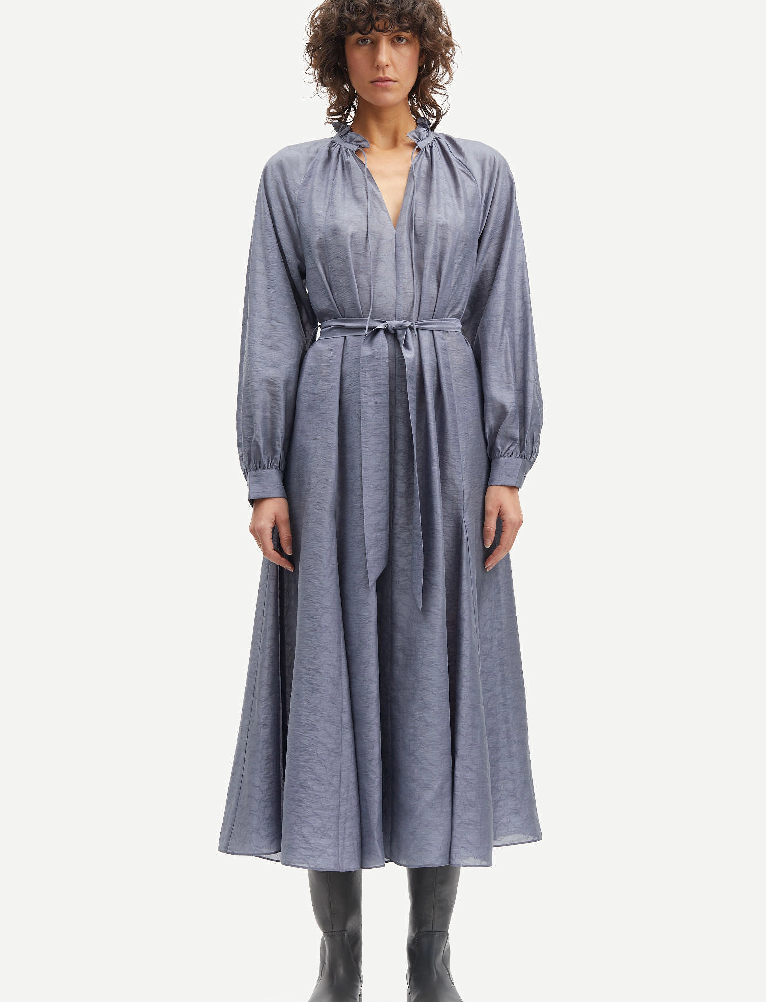 Samsøe Samsøe Karookhi long dress 14641 - Kjoler - BLUE GRANITE WHIZZ / blue