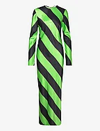 Alina long dress 14903 - GREEN STRIPE