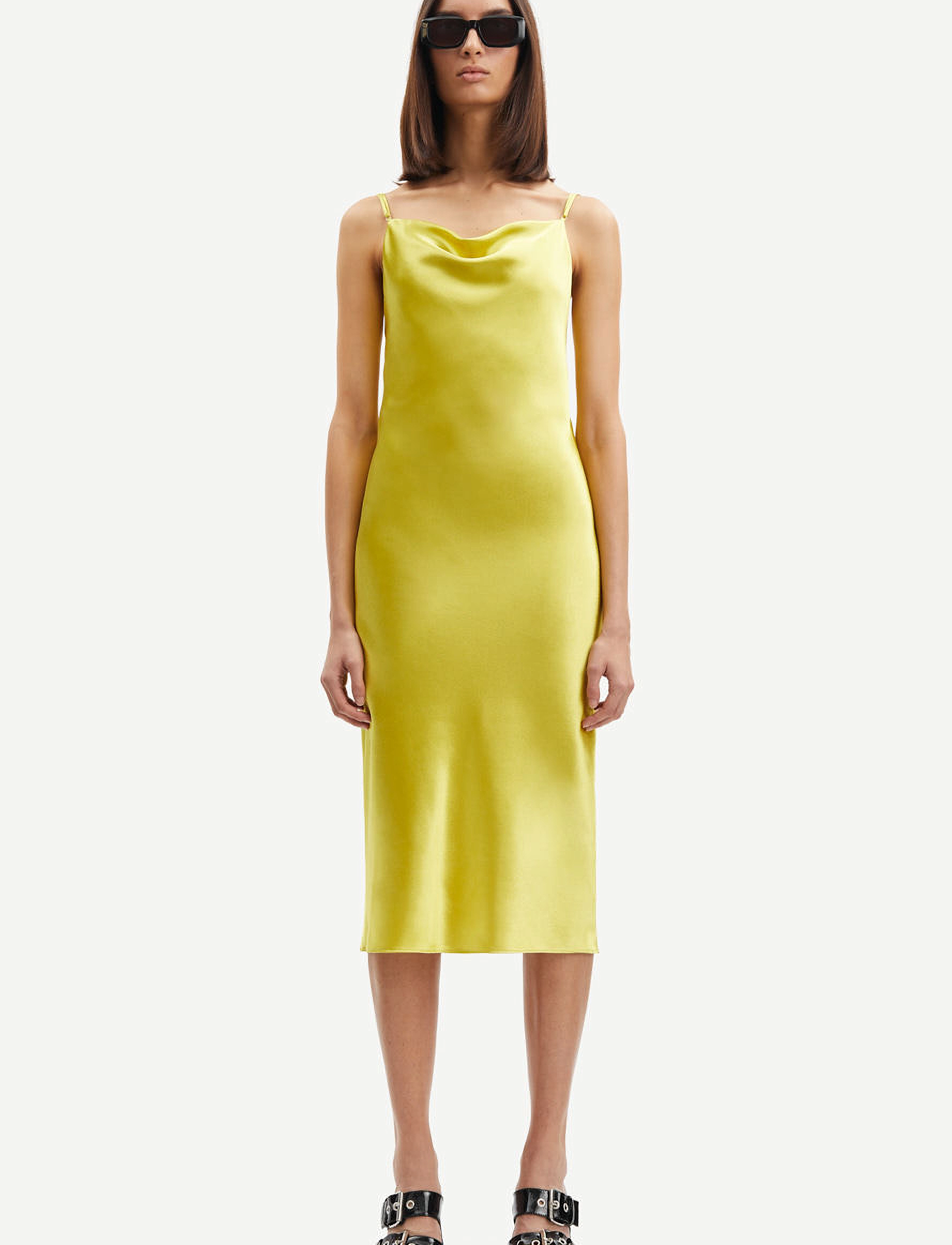 Samsøe Samsøe Fredericka long dress 14894 - Slip kjoler - CELERY / yellow