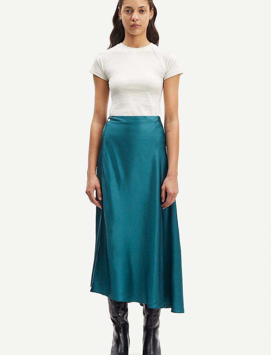 Samsøe Samsøe - Viktoria bias skirt 14905 - omlottkjolar - atlantic deep - 3