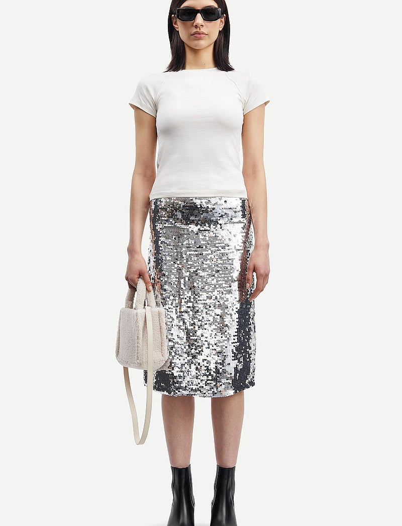 Samsøe Samsøe - Viktoria skirt 15036 - paillet nederdele - silver - 0