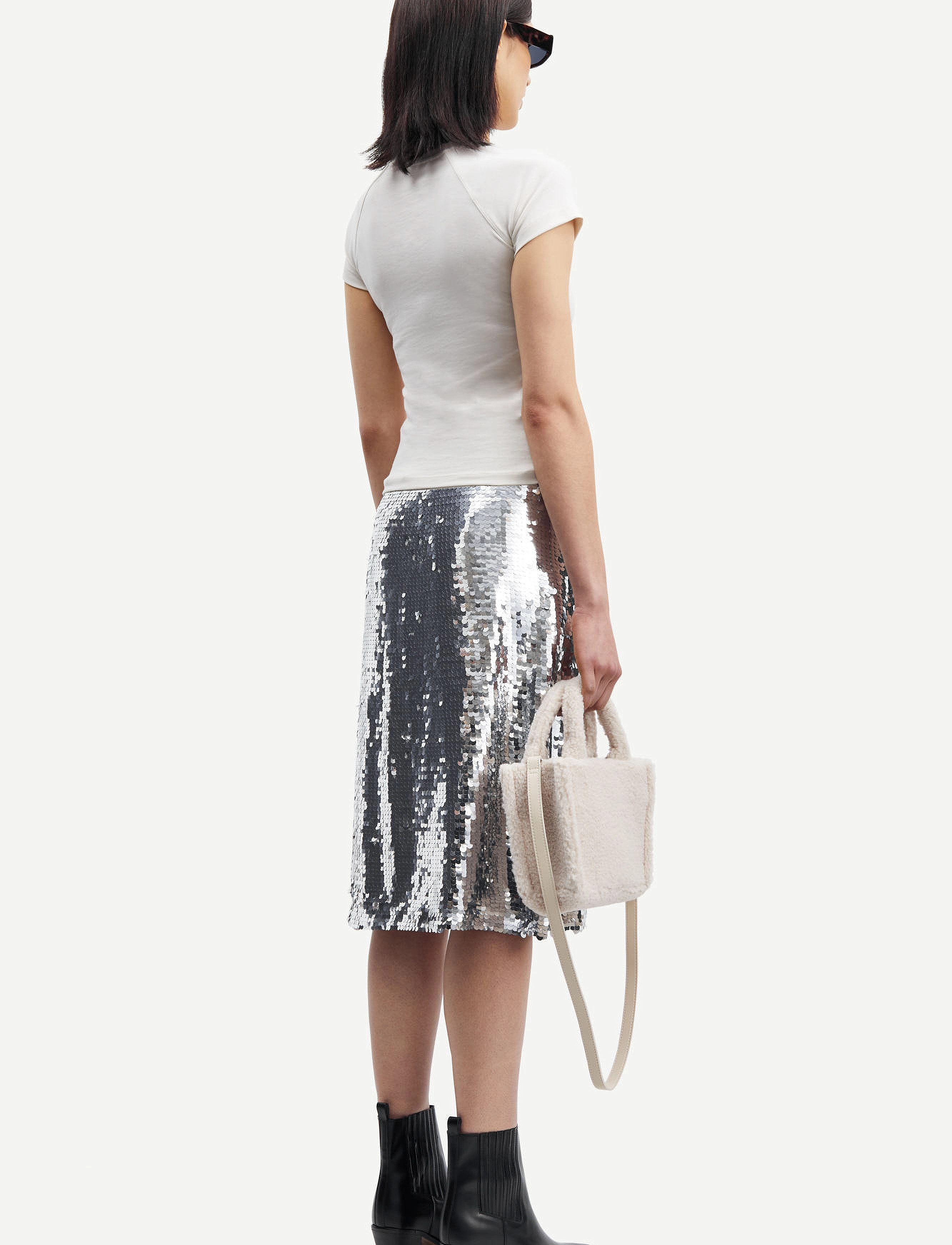 Samsøe Samsøe - Viktoria skirt 15036 - midiseelikud - silver - 3