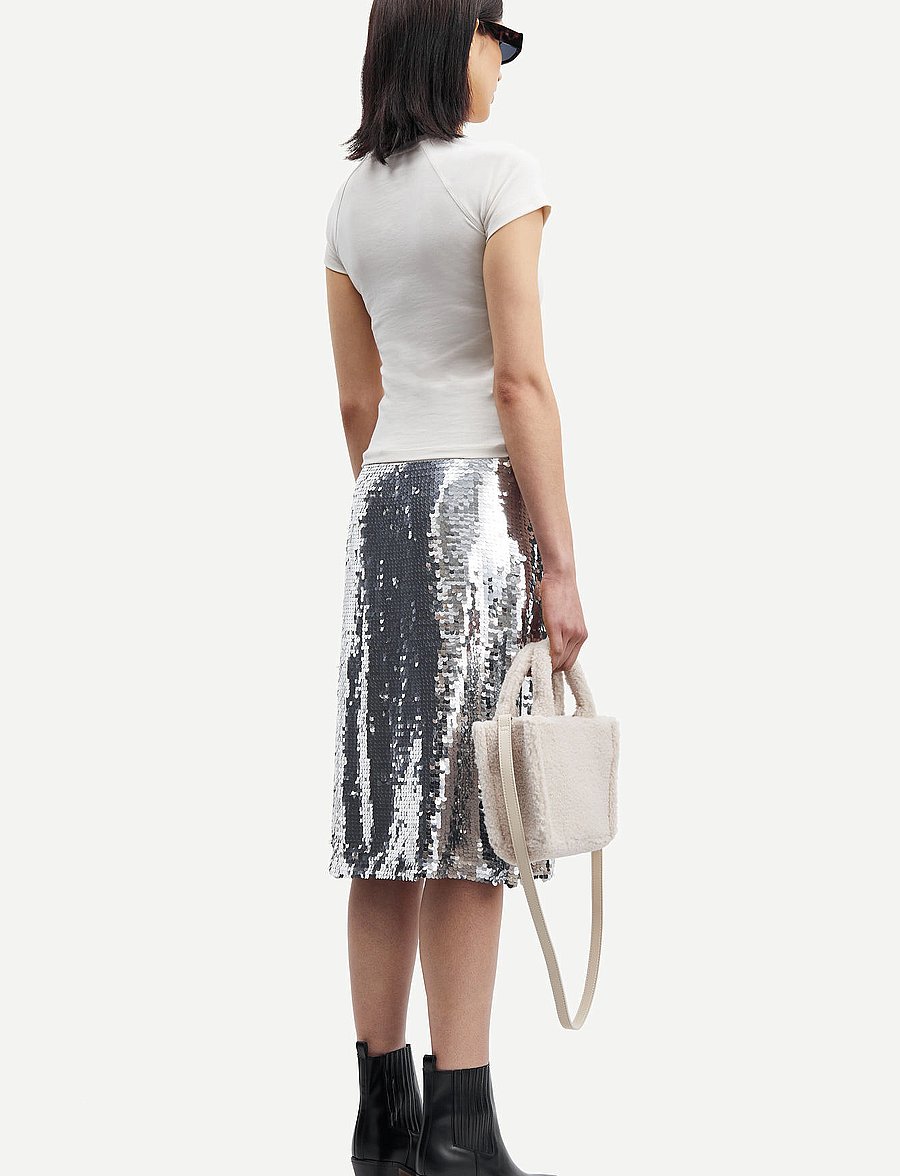 Samsøe Samsøe - Viktoria skirt 15036 - pailletten-röcke - silver - 3